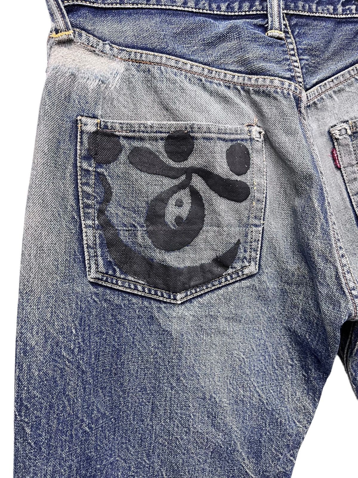 Evisu 🔥EVISU YAMANE NO1 SPECIAL SELVEDGE Worn-Out Thrashed Denim Size US 31 - 10 Thumbnail