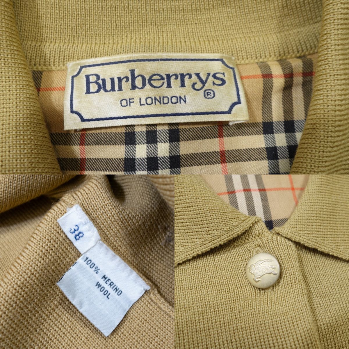 Burberry 90s Burberrys Wool Button-Up Cardigan Nova Check Vintage Size L / US 10 / IT 46 - 10 Thumbnail