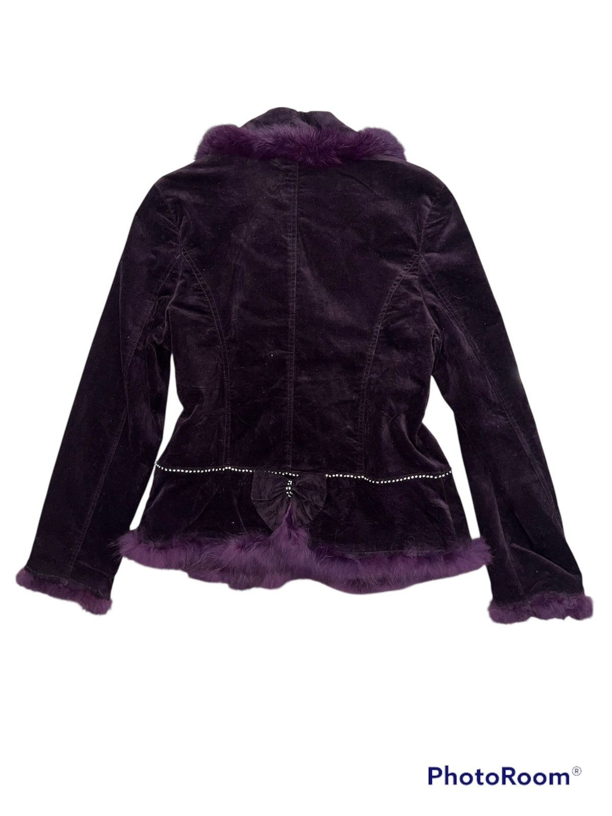Anna Sui Velvet purple blazer with fur trim 🔮 Size M / US 6-8 / IT 42-44 - 2 Thumbnail
