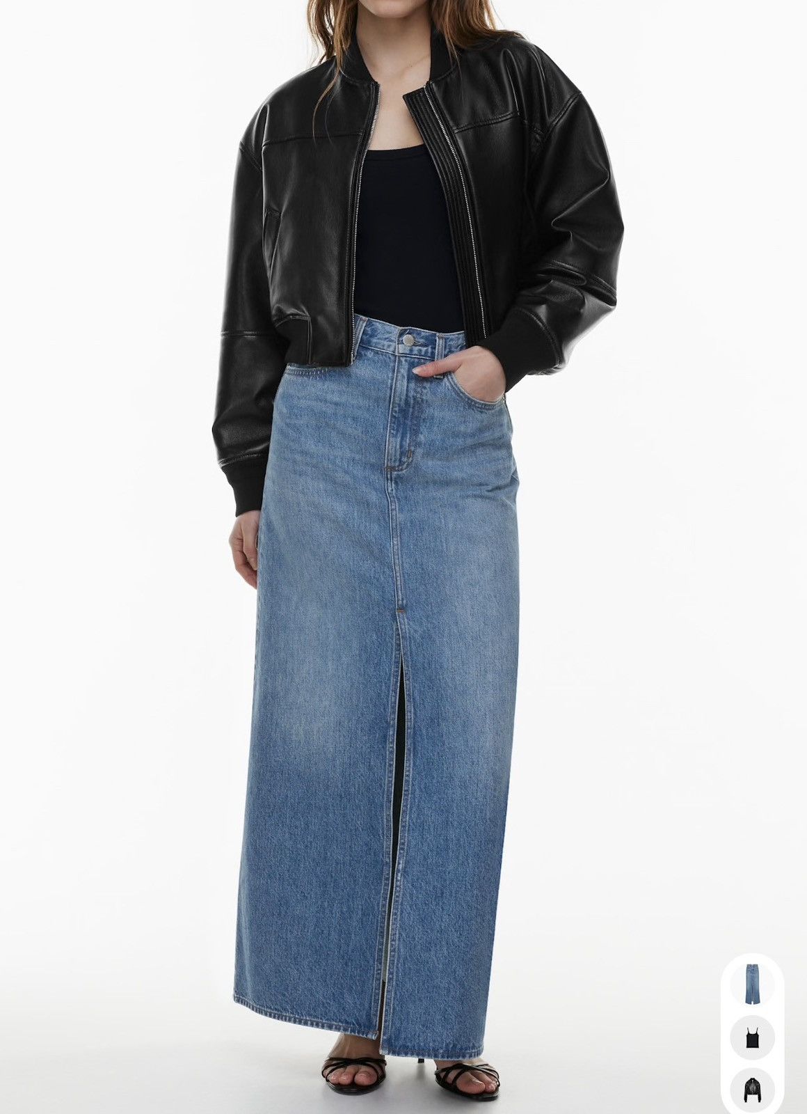 Aritzia Aritzia denim forum the coco maxi denim skirt size 26 Size 26" / US 2 / IT 38 - 1 Thumbnail