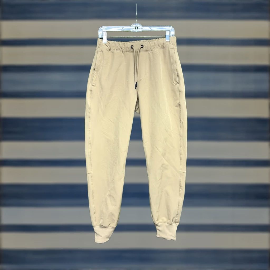 Abercrombie & Fitch Abercrombie & Fitch Jogger Pants Mens XS Elastic Waist Drawstring Beig e Solid Pattern Knit Breathable Pockets Tapered Casual Size 26" / US 2 / IT 38 - 1 Thumbnail