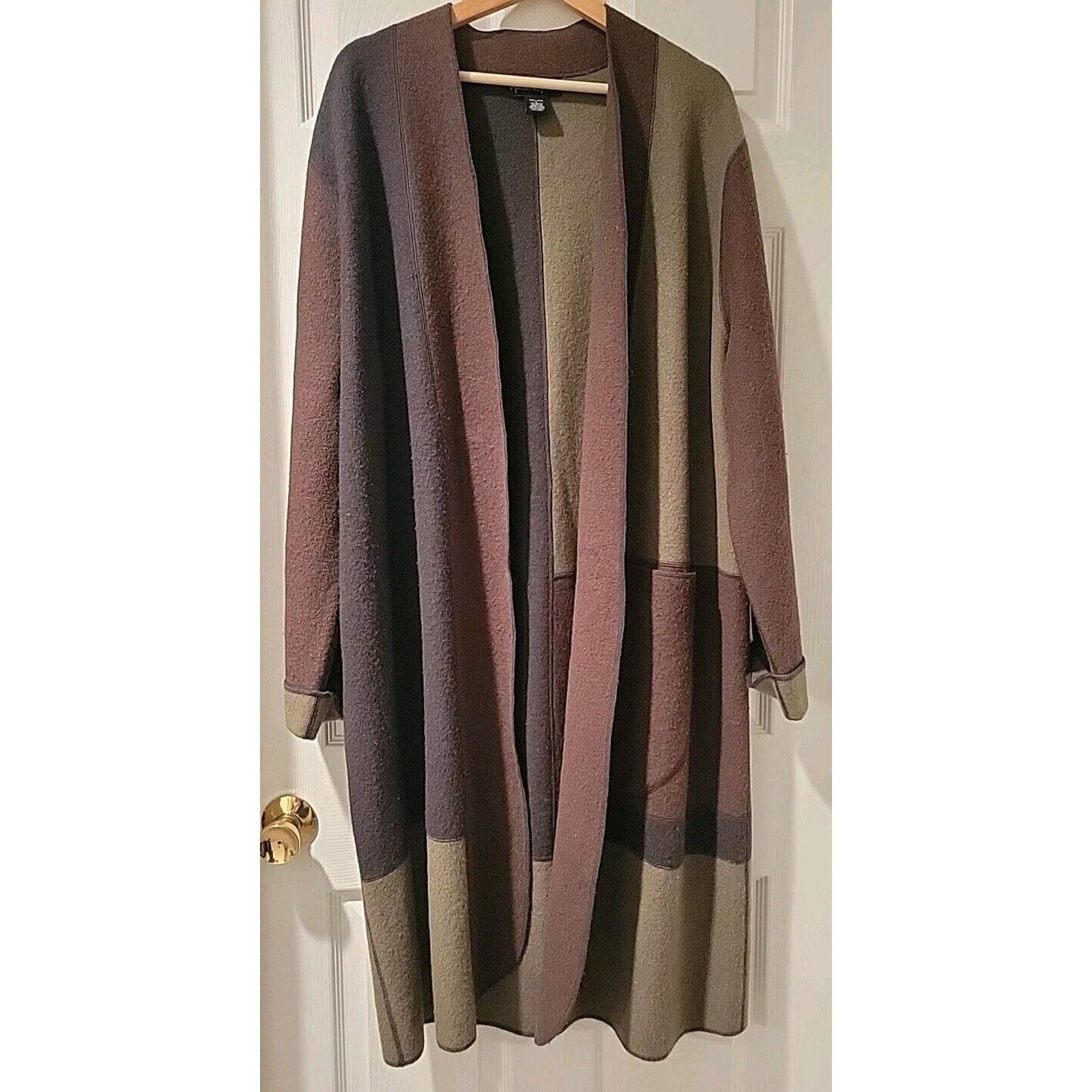 Other Mercer & Madison All Wool Long Wrap Cardigan Blocking Size L Size L / US 10 / IT 46 - 1 Thumbnail
