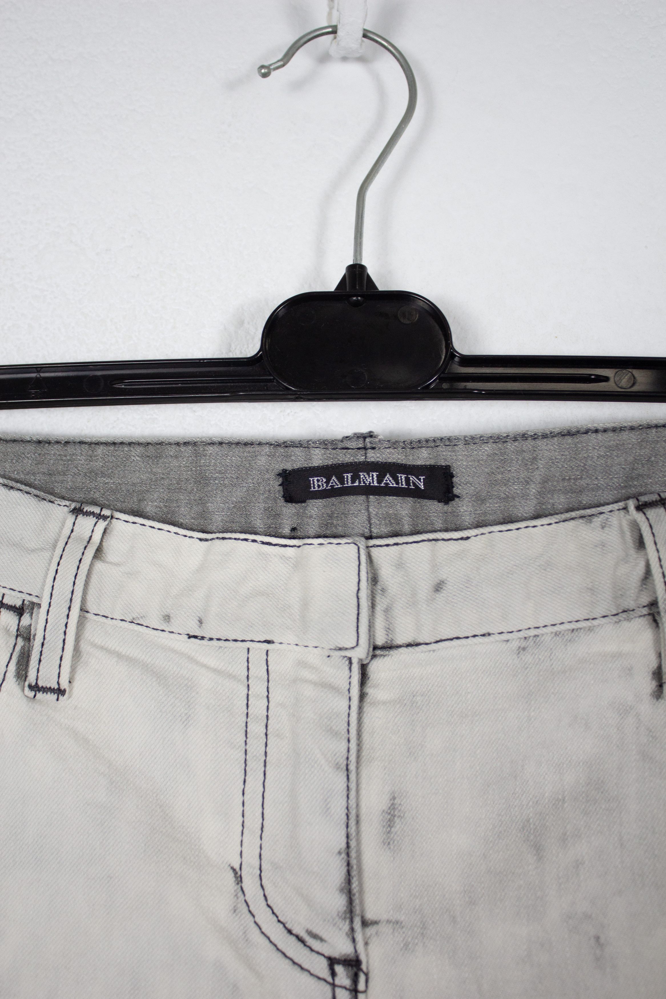 Balmain × Pierre Balmain Womens Balmain Bleach Acid Washed Avant Garde Jeans Y2K Size 26" / US 2 / IT 38 - 4 Thumbnail