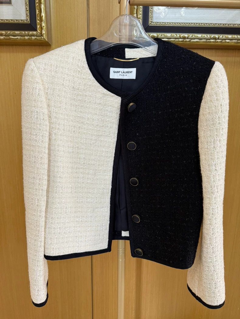Yves Saint Laurent Saint Laurent Black and white tweed jacket 2502-Nextarrow Size XS / US 0-2 / IT 36-38 - 1 Thumbnail