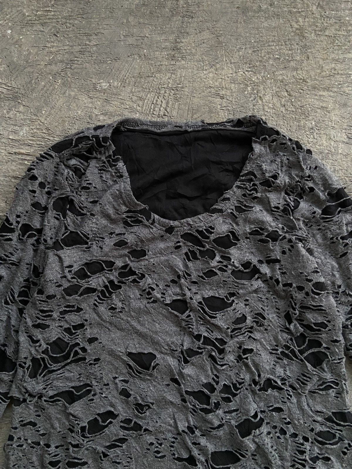 KMRii 2000s Vkei Style - Crazy Destressed Long Sleeve Tee Size L / US 10 / IT 46 - 3 Thumbnail