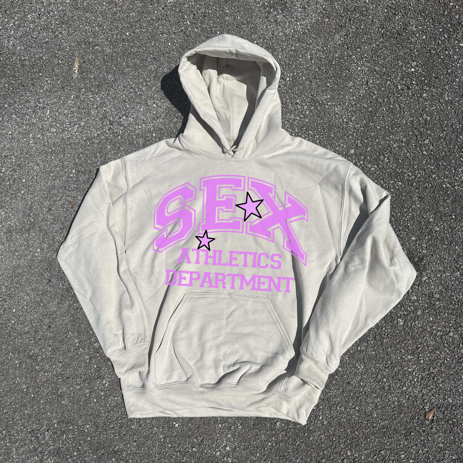 image of Sex Athletics Hoodie Sand / Pink, Men's (Size Medium)