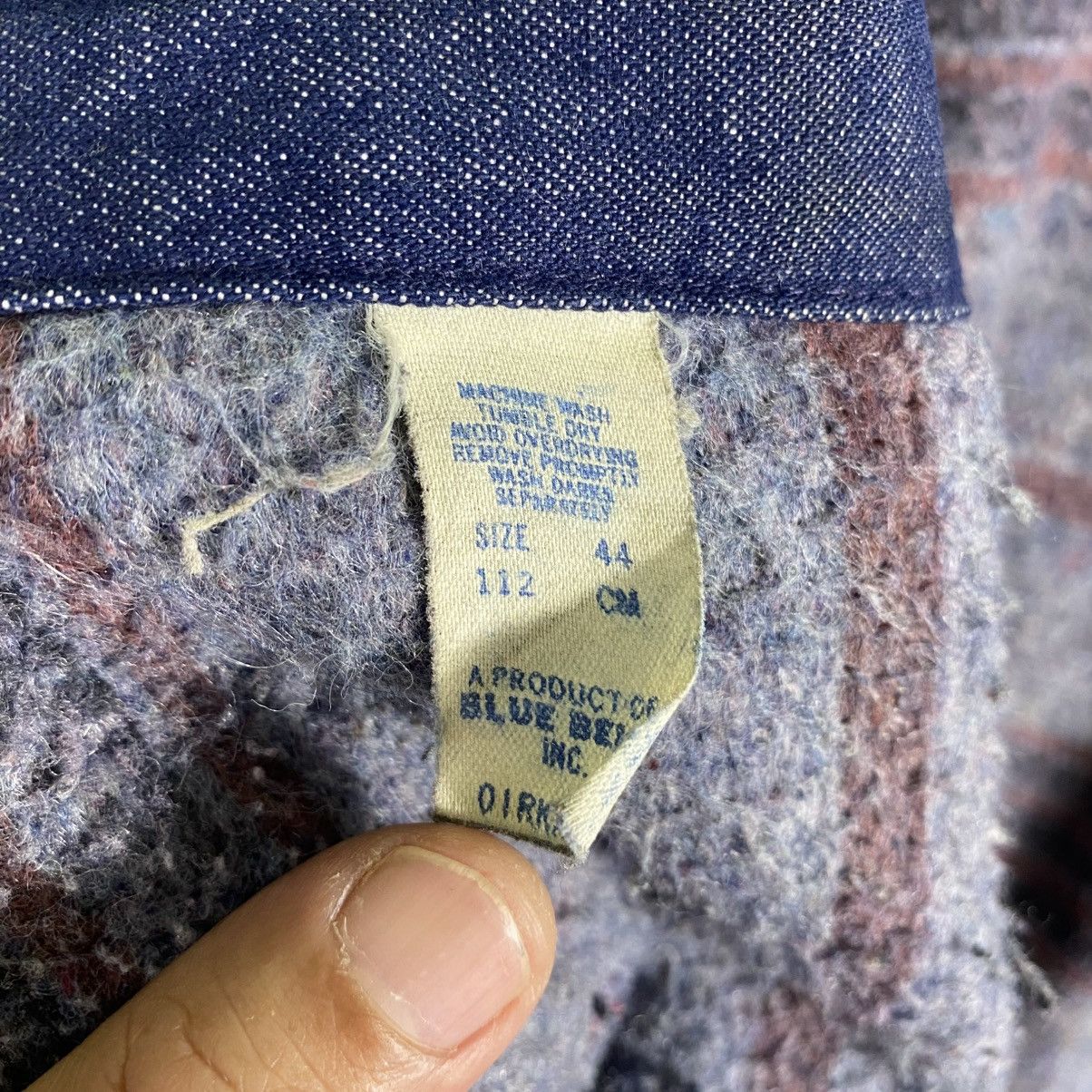 Wrangler Vintage Men’s 1950s Wool Blanket Lined Blue Bell Denim Size US L / EU 52-54 / 3 - 9 Thumbnail