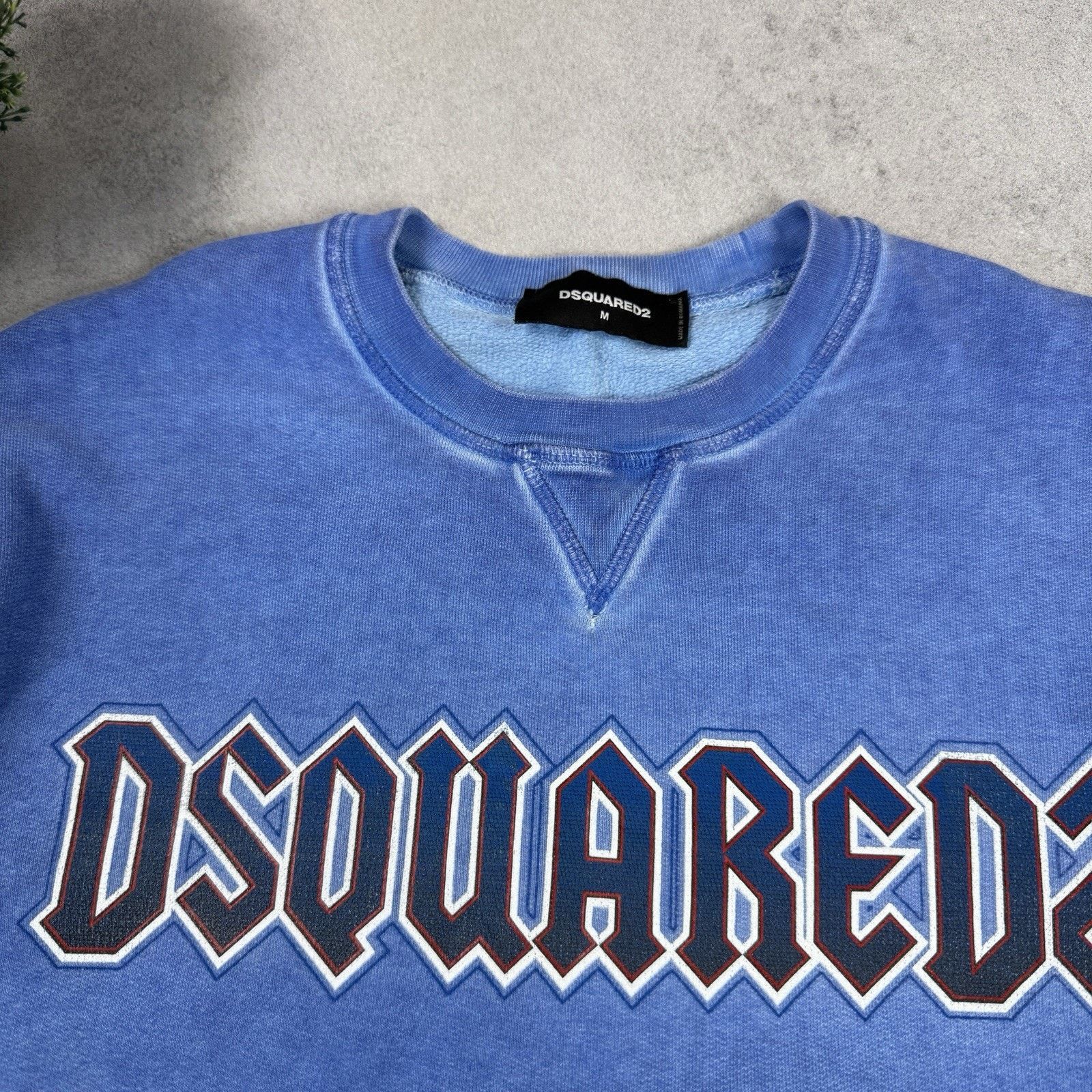 Dsquared2 Dsquared2 Men Big Logo Sweatshirt Men M Blue Garment Dyed Size US M / EU 48-50 / 2 - 5 Thumbnail