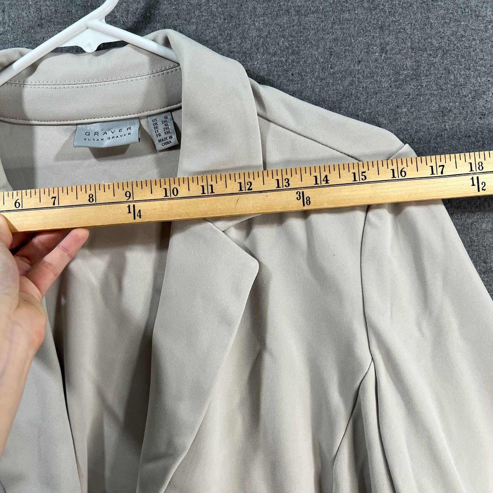 Other GRAVER Susan Graver LK Fusion 3/4 Slv Cutaway Hem Blazer Size XL / US 12-14 / IT 48-50 - 6 Thumbnail