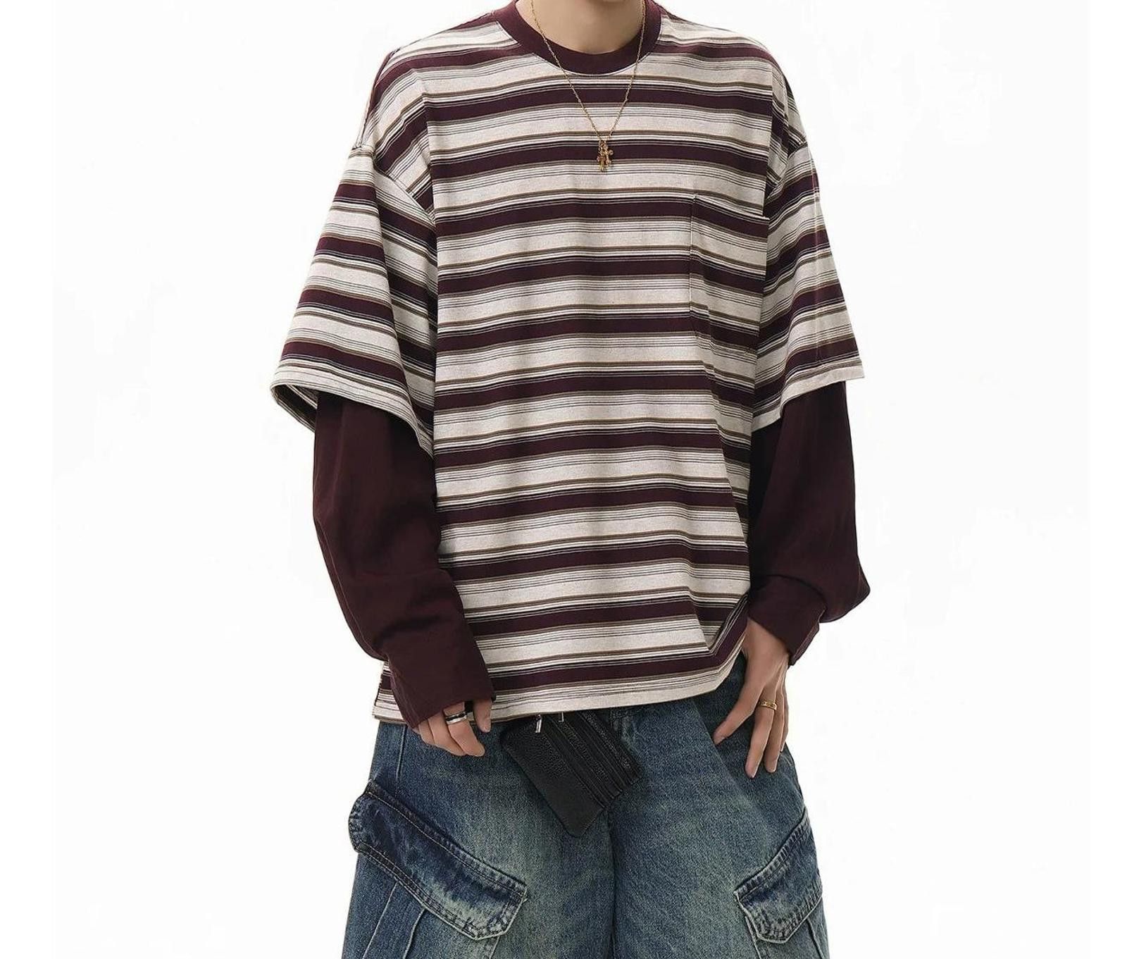 Other Faux-Layer Stripe Thin Pullover Sweatshirt Size US M / EU 48-50 / 2 - 7 Thumbnail