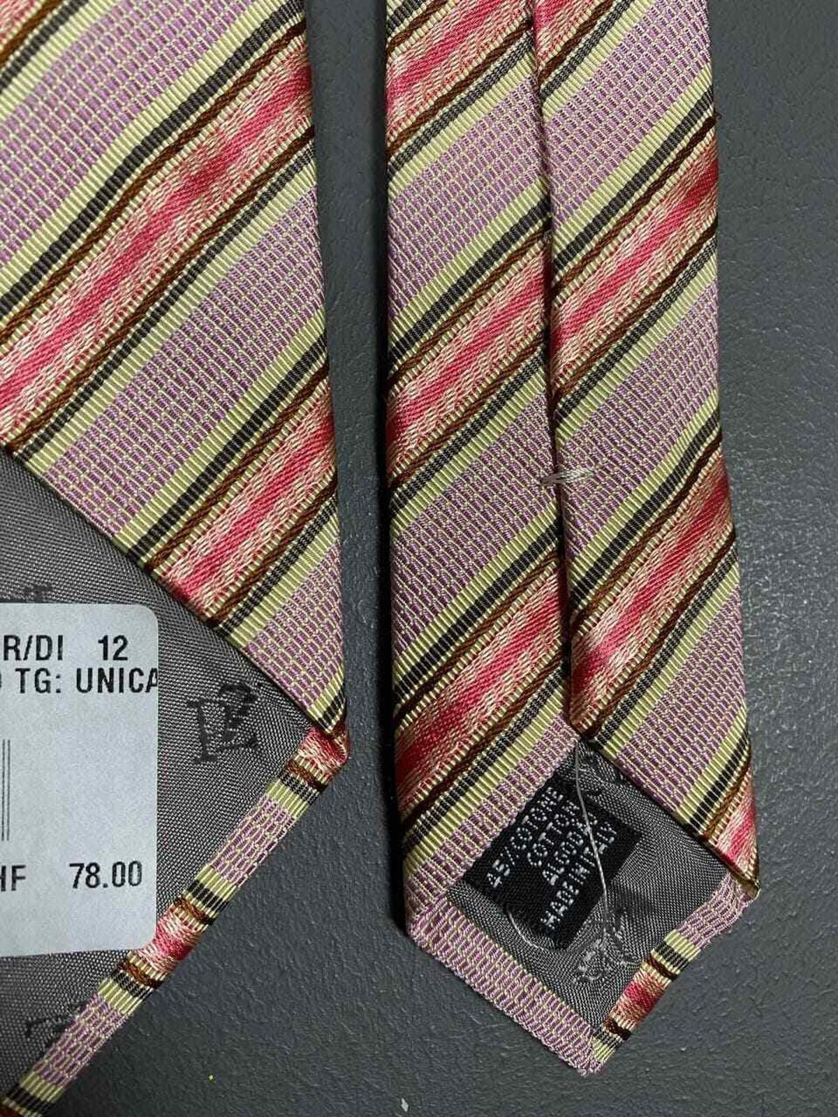 Pal Zileri NWT Pal Zileri Unico Cravate Striped Silk Tie in Pink Size ONE SIZE - 8 Thumbnail