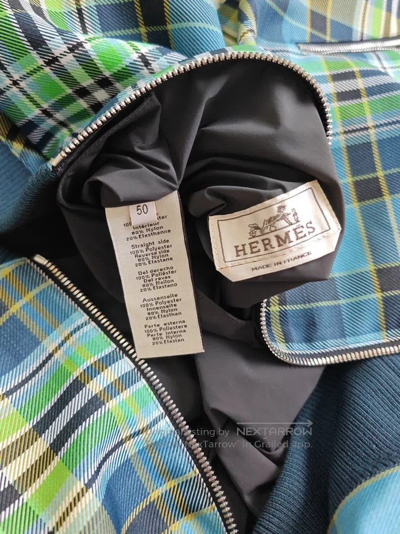 Hermes Hermes Two-Tone Plaid and Nylon Olive Green Loose Fit Jack Size US M / EU 48-50 / 2 - 4 Thumbnail