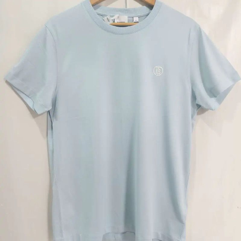 Burberry Burberry Blue Cotton Summer Short Sleeve T-Shirt Size US M / EU 48-50 / 2 - 1 Thumbnail
