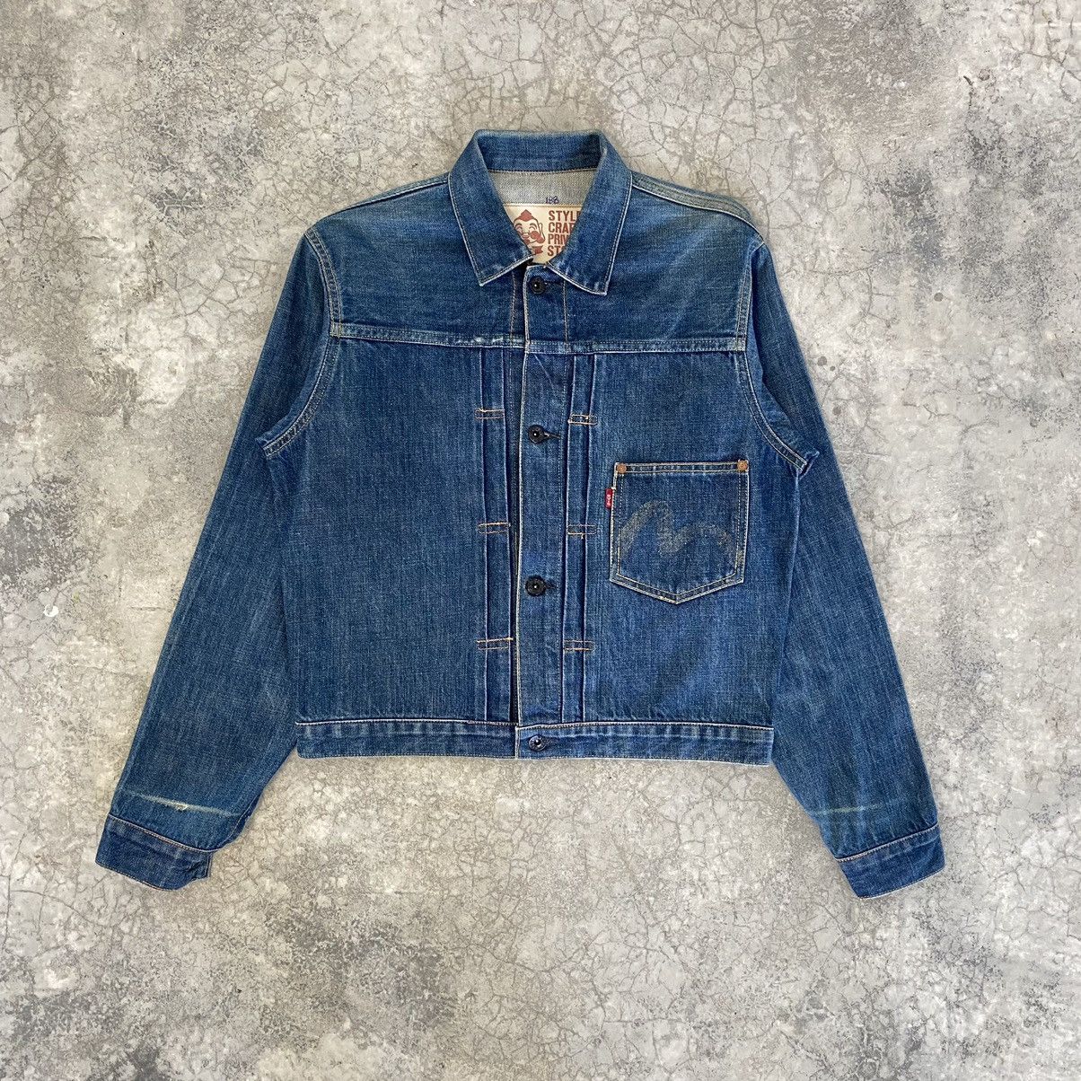 Evisu VTG 90’s Evis Type 1 Cinch Back Pleated Denim Jacket Size US S / EU 44-46 / 1 - 1 Thumbnail