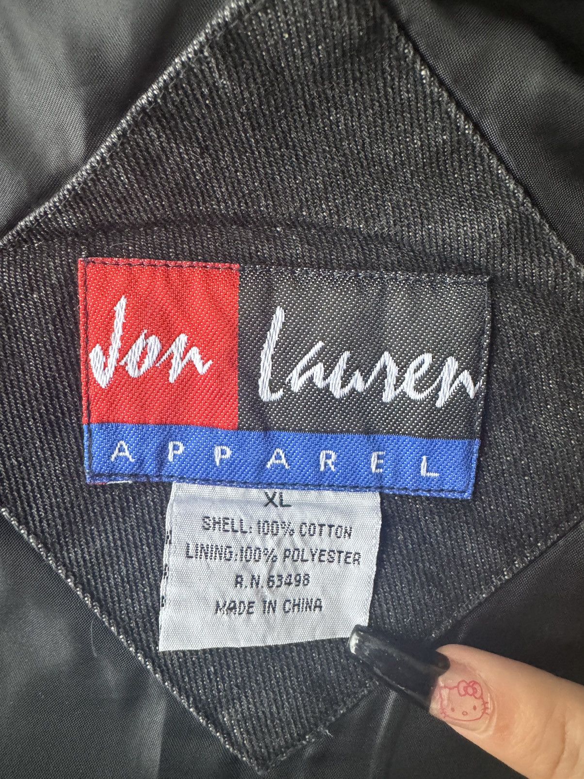 Vintage John Lauren Bomber With Leather Sleeves Size US XL / EU 56 / 4 - 5 Thumbnail