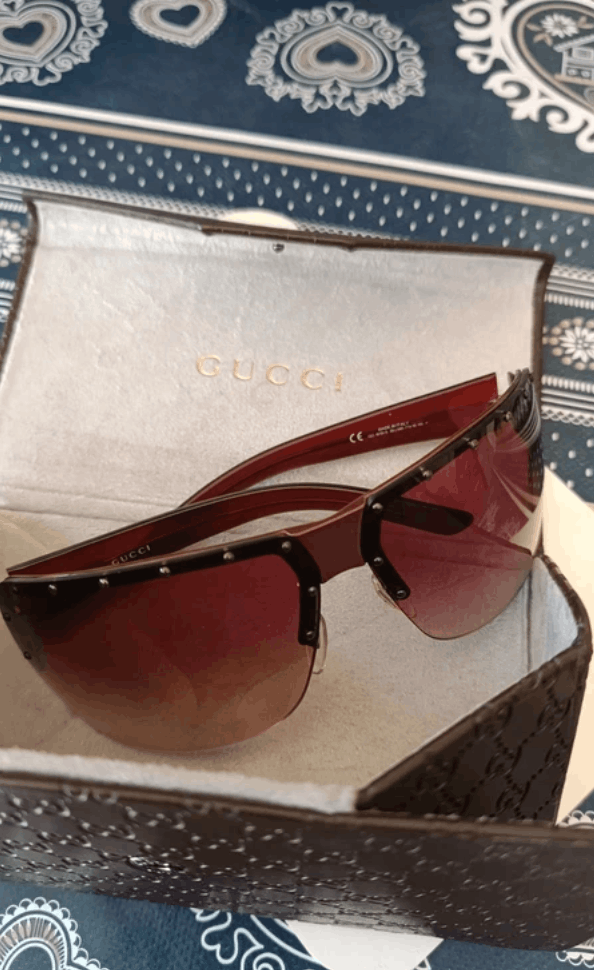 Gucci GUCCI Sunglasses GG1819 Shield Rimless Wrap GG Vintage | Grailed