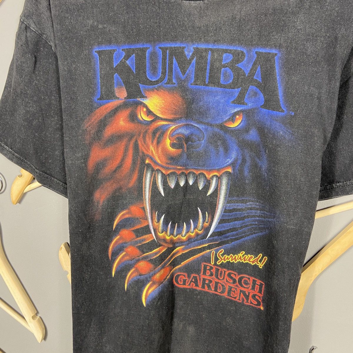 Vintage 1994 Kumba Roller Coaster Busch Gardens Vintage T-Shirt Size US L / EU 52-54 / 3 - 4 Thumbnail