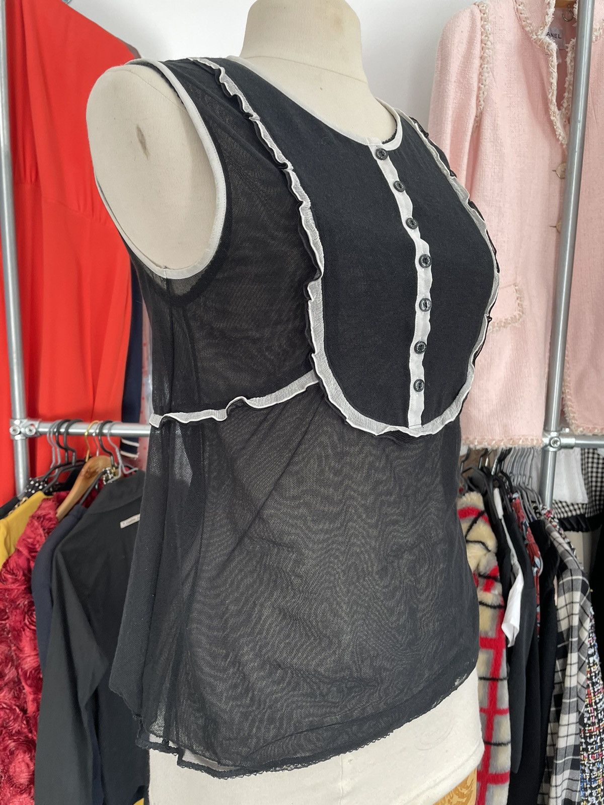 Chanel × Karl Lagerfeld Chanel 2007 mesh tank top Size M / US 6-8 / IT 42-44 - 1 Thumbnail