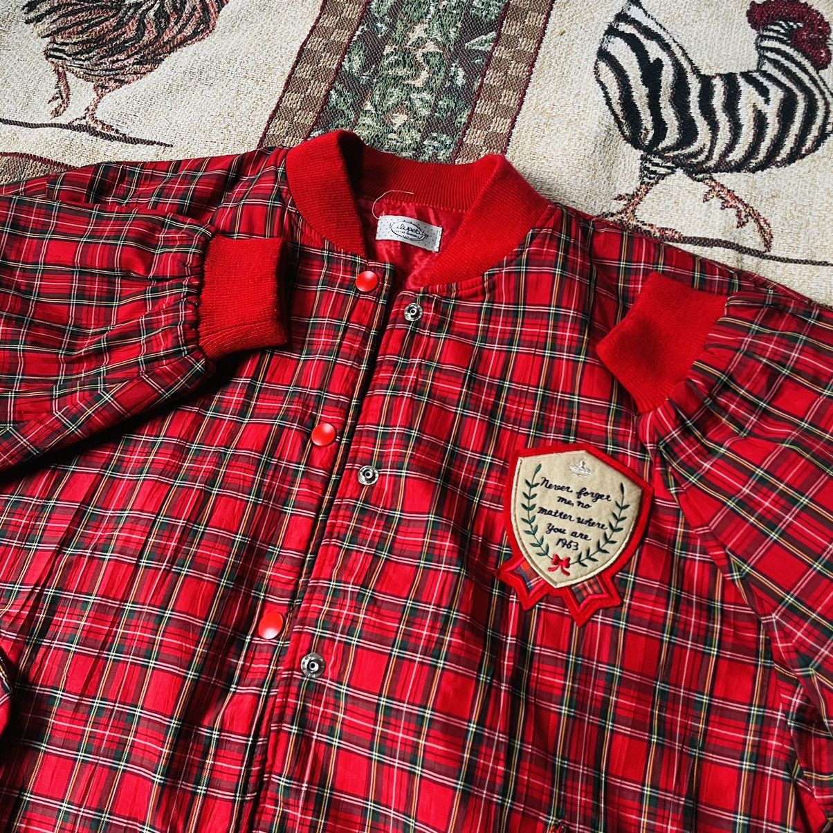 Vintage Y2K Check Paid Bomber Jacket Size US S / EU 44-46 / 1 - 1 Thumbnail