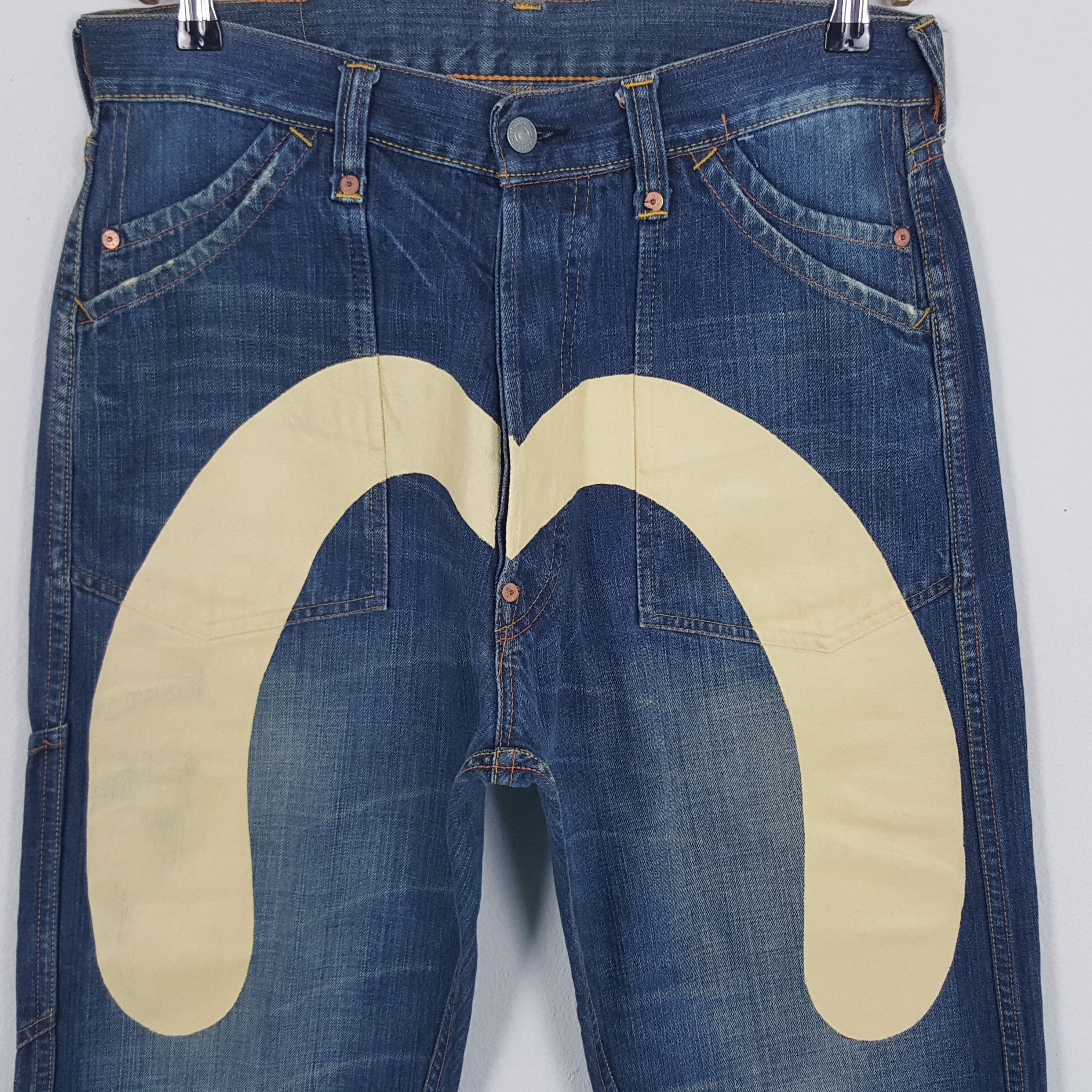 Evisu × Vintage Vintage Evisu Japan Custom Art Daicock Denim Jeans Size US 31 - 2 Thumbnail