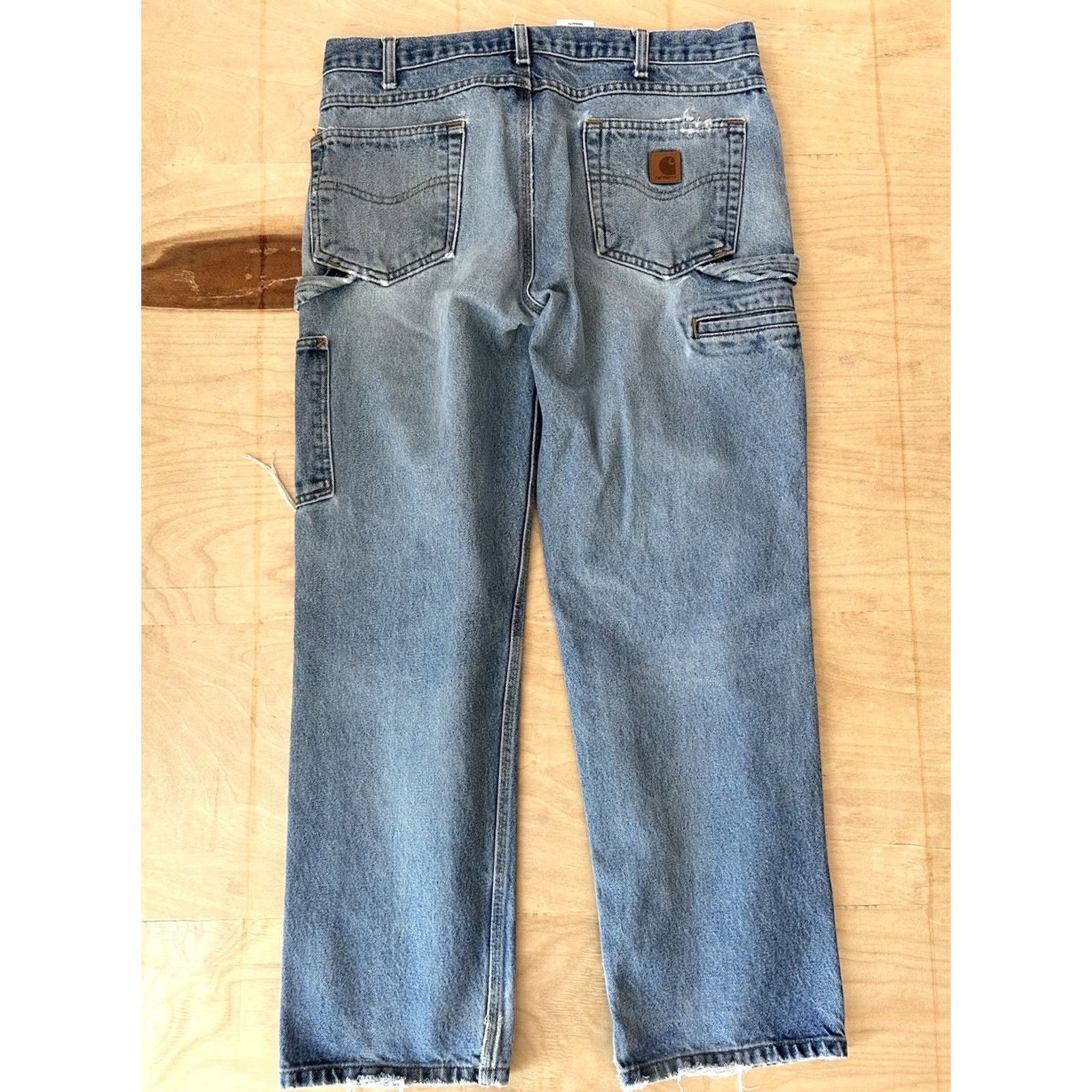 Carhartt VINTAGE Carhartt Single Knee Denim Blue Jean Relaxed Fit Distressed B171-DST Men’s 36x31 Size US 36 / EU 52 - 3 Thumbnail