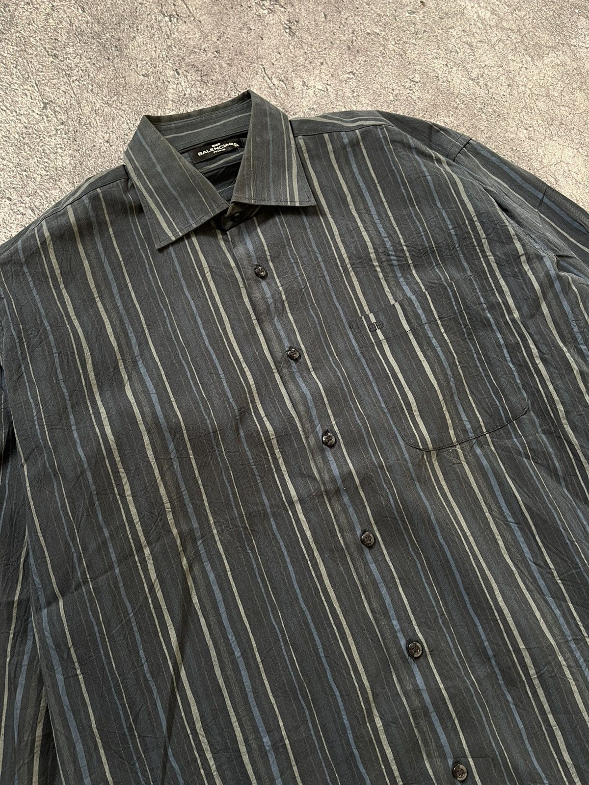 Balenciaga Vintage Balenciaga button ups striped shirt Size US L / EU 52-54 / 3 - 6 Thumbnail