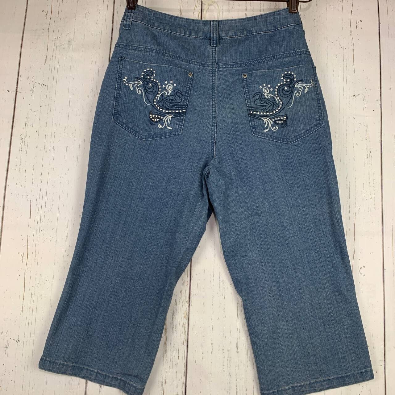 Basic Editions Basic Editions 10 High Rise Capri Jeans Pants Women 35x19 Size 32" / US 10 / IT 46 - 2 Thumbnail