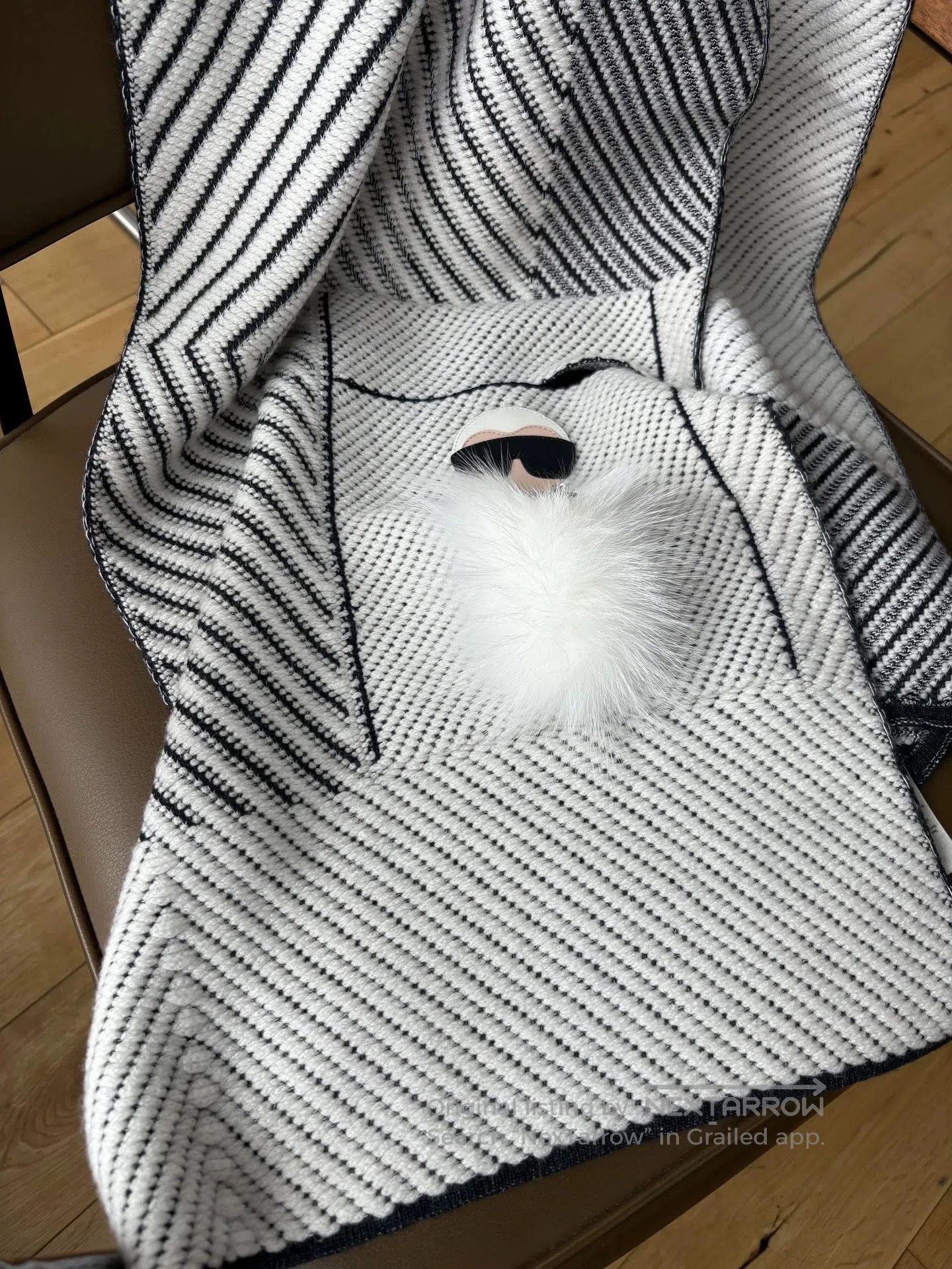 Fendi fendi black and white cashmere scarf. Size ONE SIZE - 3 Thumbnail