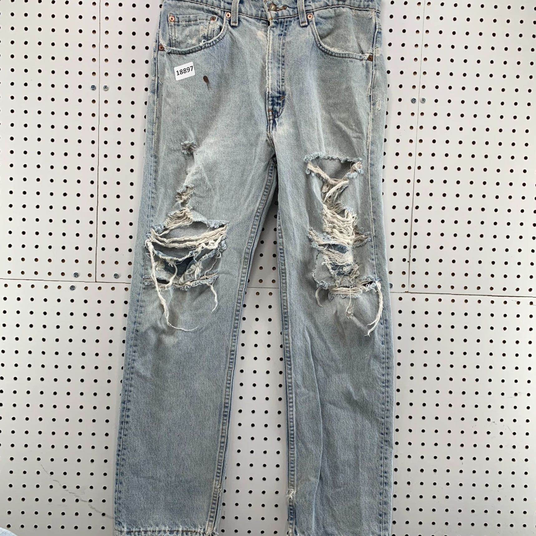 Levi's VINTAGE Levi's 505 Jeans Adult Men 31x29 Blue Distressed Straight Leg Regular Fit USA 90s Mens Size US 31 - 5 Thumbnail