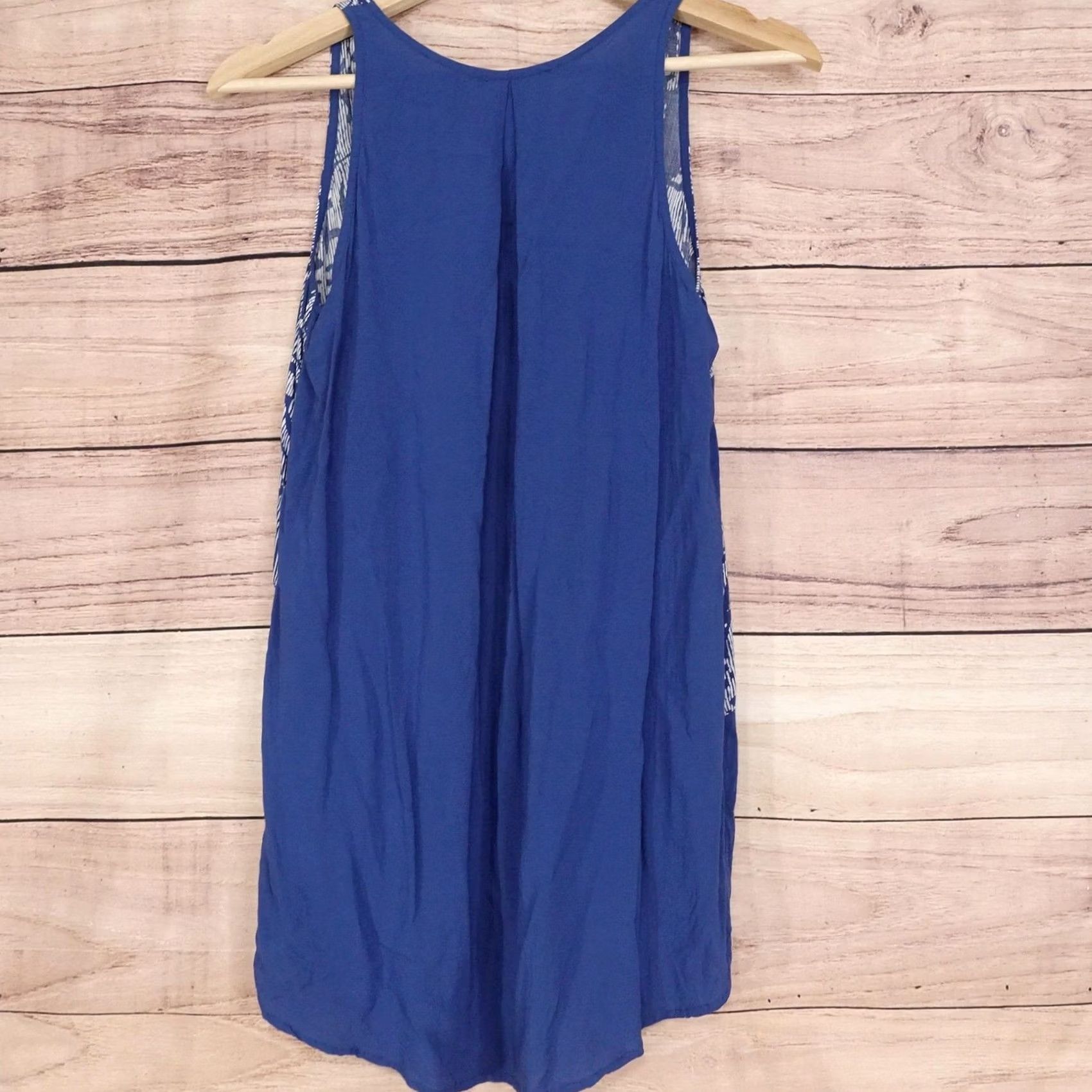 Gap Gap Tank Womens S Blue Floral Tropical V-Neck High-Low Tunic Sleeveless Size S / US 4 / IT 40 - 4 Thumbnail