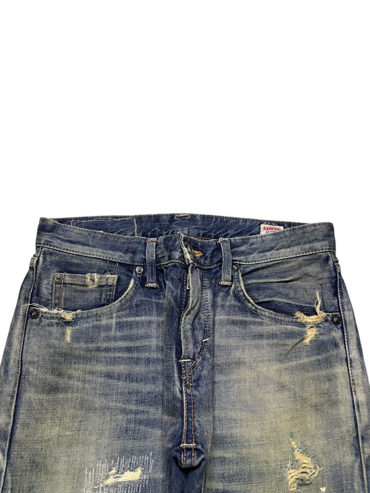 Edwin Vintage Edwin Painted Mud Wash Distress Sashiko Loose Jeans Size US 28 / EU 44 - 4 Thumbnail