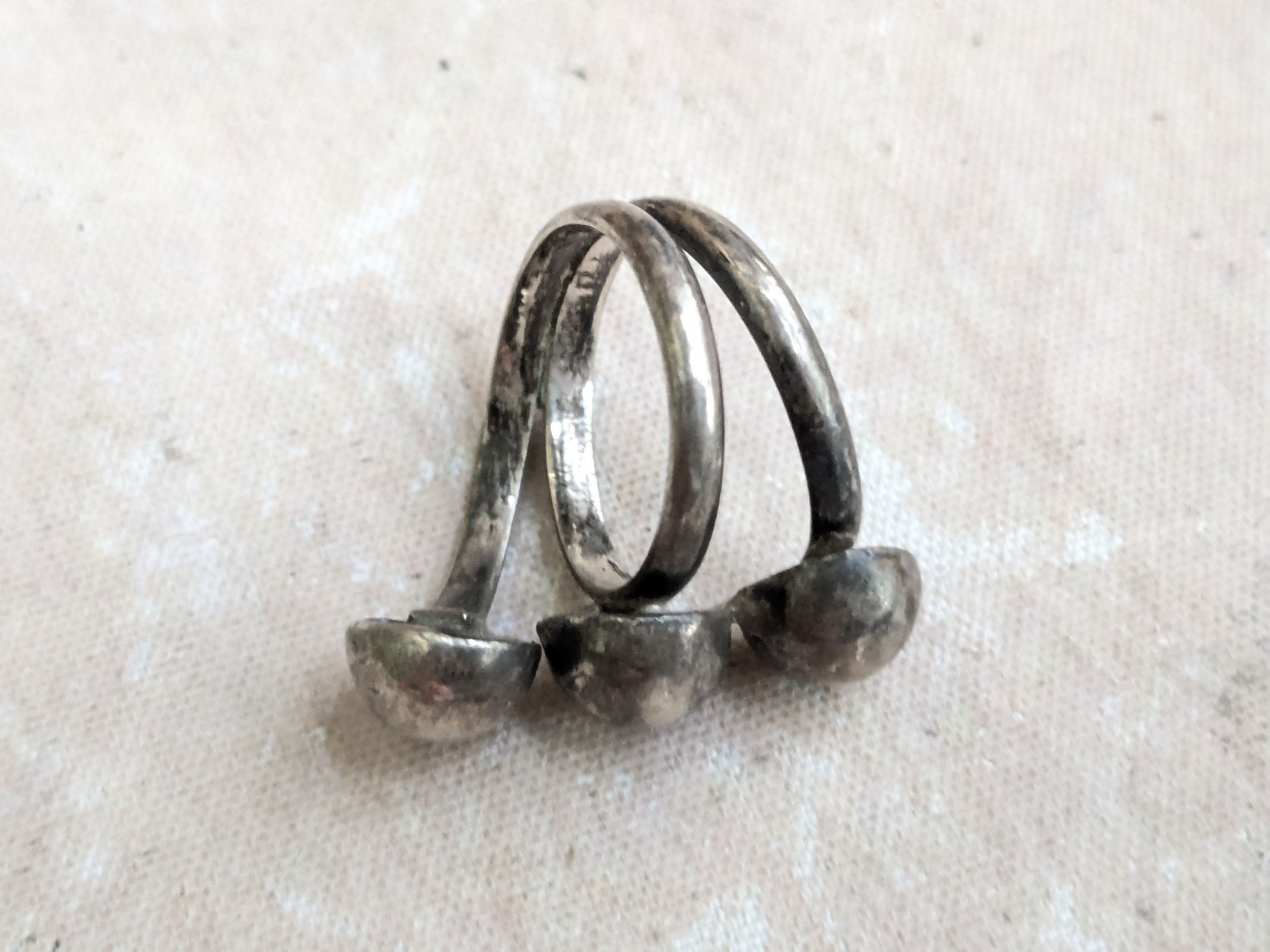 Sterling Silver Vintage Sterling Silver Ring 7.75 Modern Round Size ONE SIZE - 6 Thumbnail