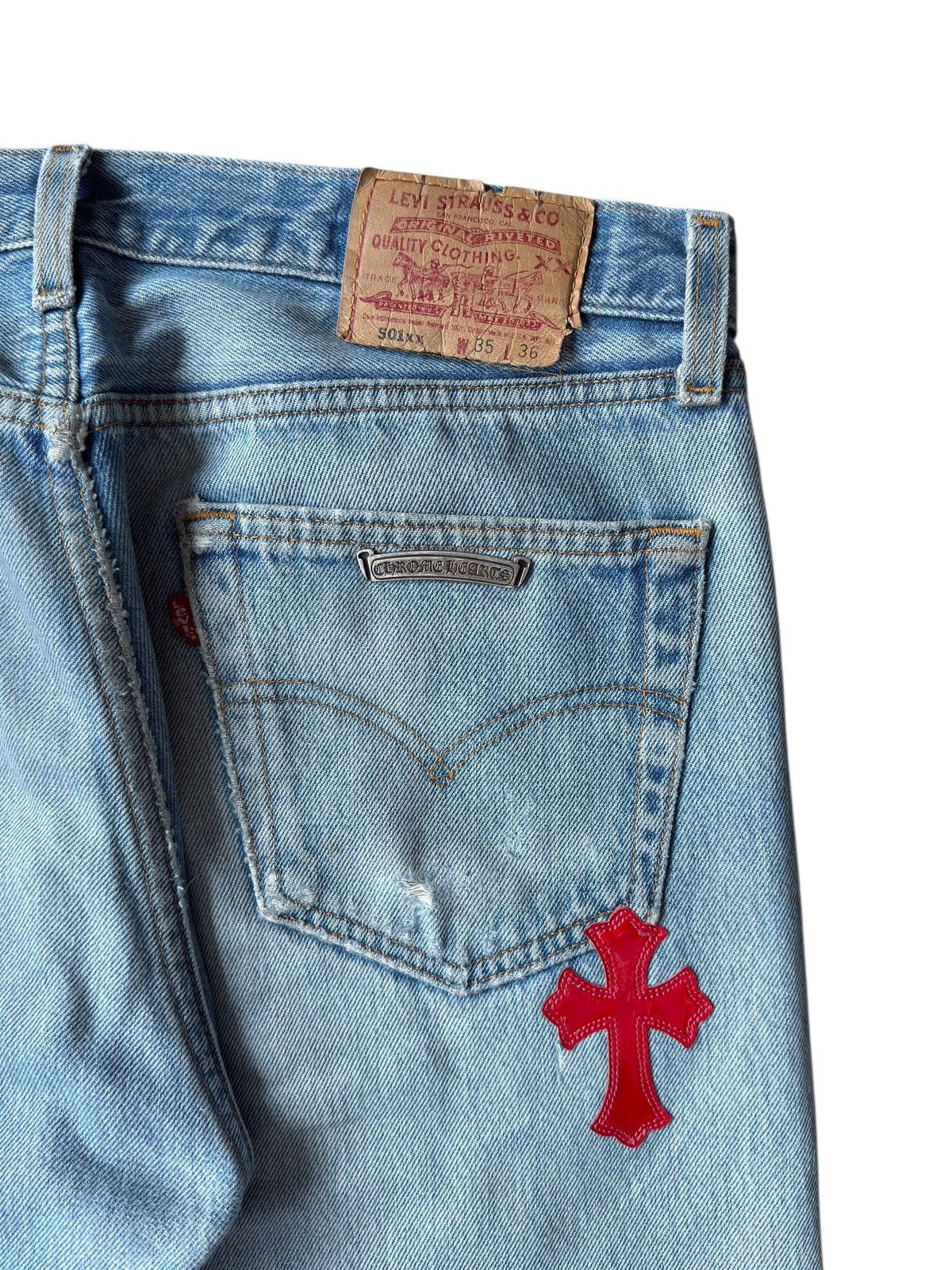 Chrome Hearts Chrome Hearts Red Patent Leather Patch 517 Levi’s Denim Jean Size US 32 / EU 48 - 13 Thumbnail