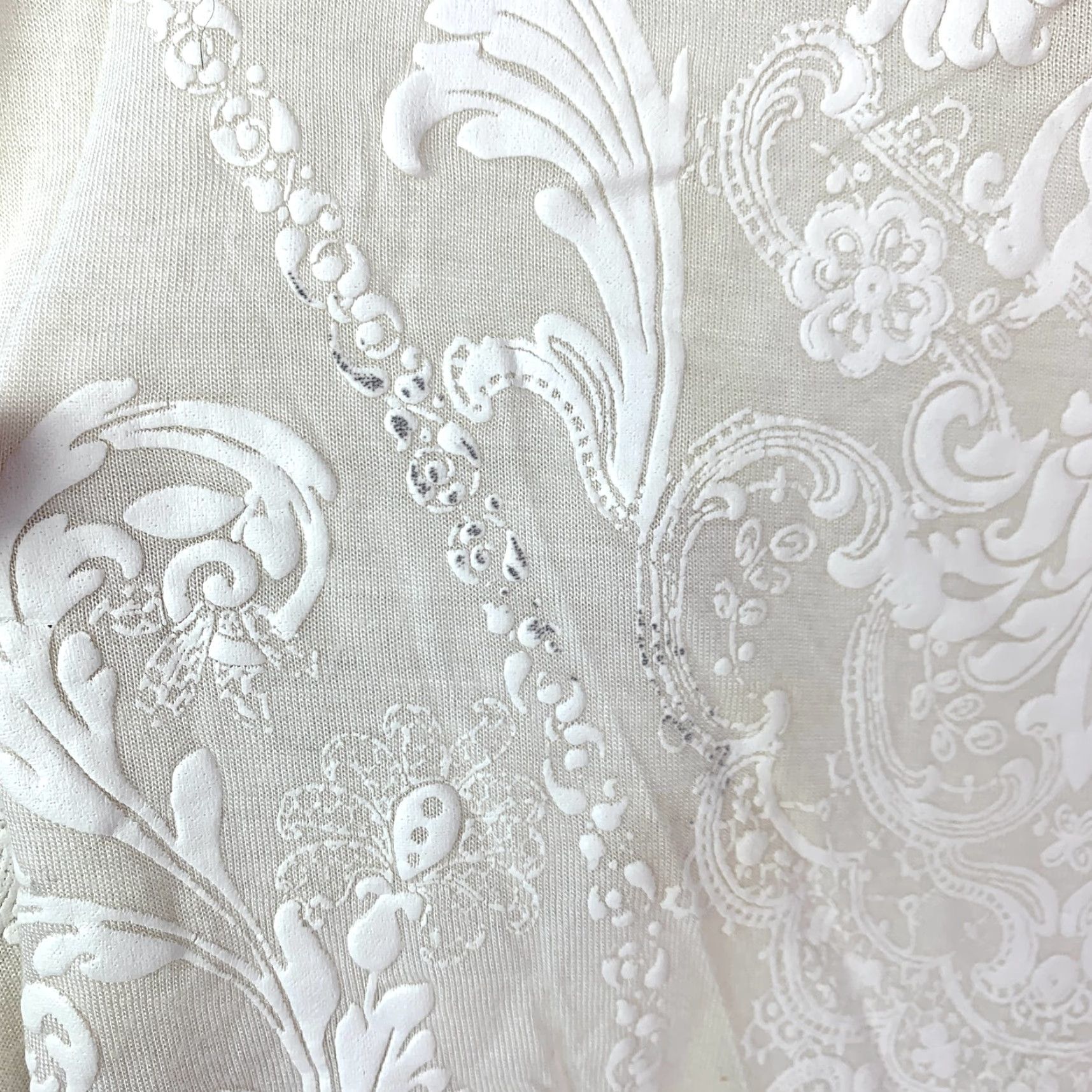 Vintage mnk Women's Ivory Blouse Long Sleeve Sheer High-Low Tunic Size S Boho Embroidered Crew Neck Mens Women Girls (Gender: Womens) Size S / US 4 / IT 40 - 3 Thumbnail