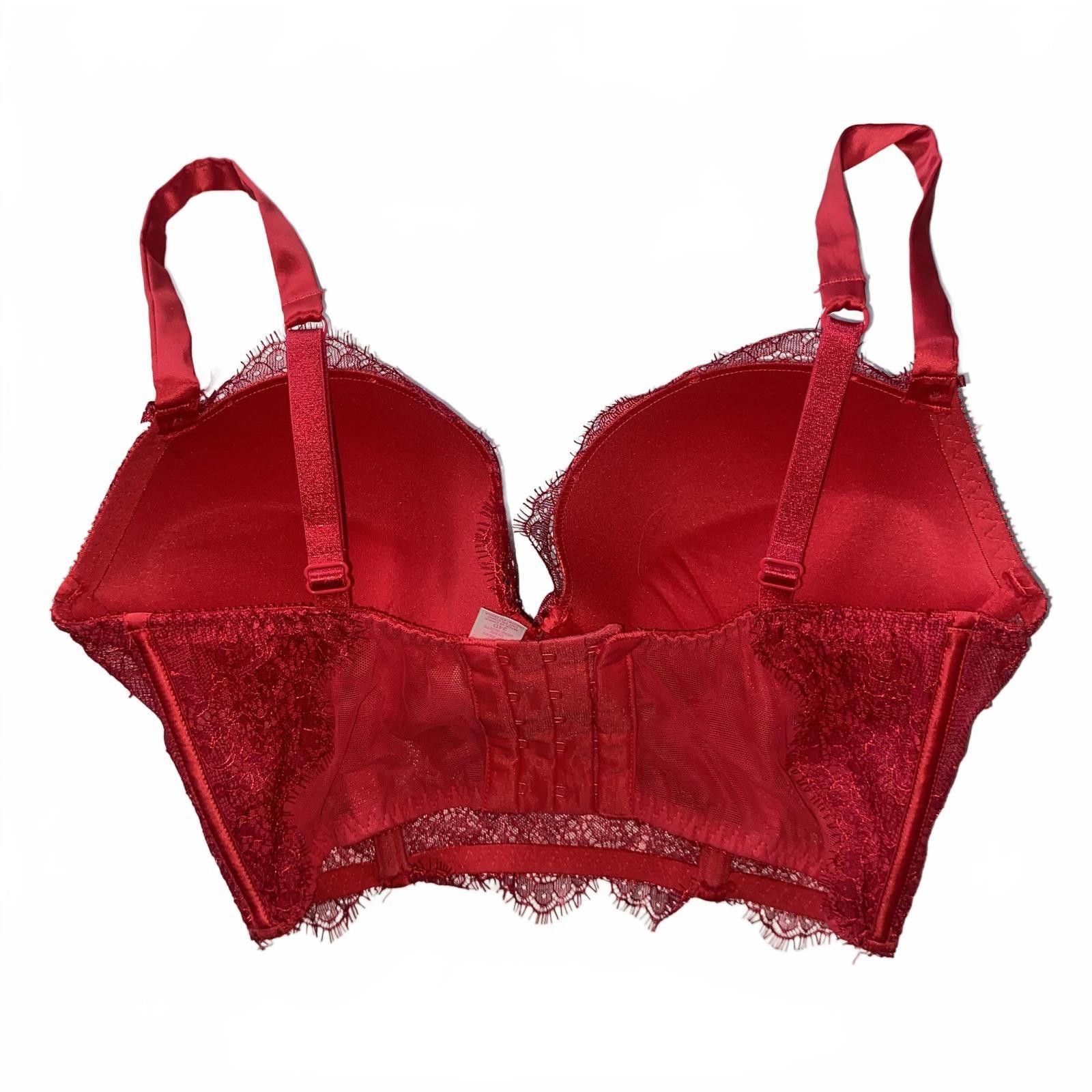 Designer Vcitorias Secret Red Corset Lace Bra 34D Size ONE SIZE - 2 Thumbnail