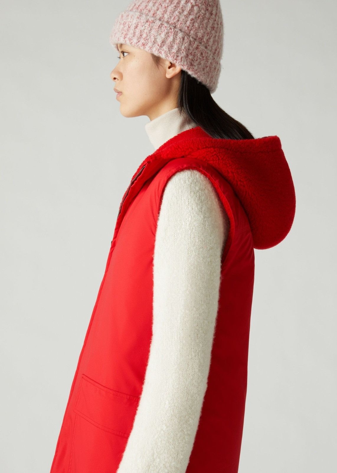 Loro Piana o1srvl11e0924 Reversibile Vest Cashfur Stretch Vest in Red Size XL / US 12-14 / IT 48-50 - 6 Thumbnail