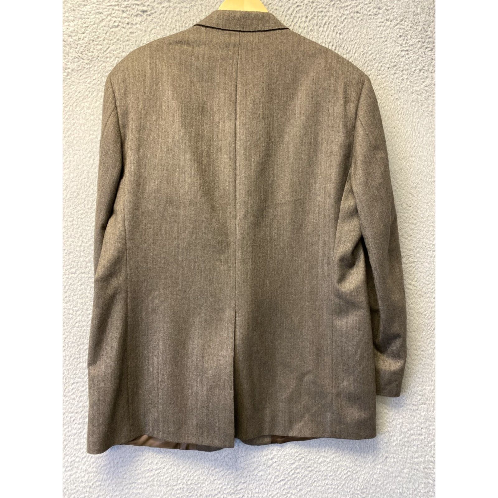 Brooks Brothers BROOKS BROTHERS VINTAGE BLAZER 44R HERRINGBONE WOOL BROWN MADISON MENS Size 44R - 6 Thumbnail