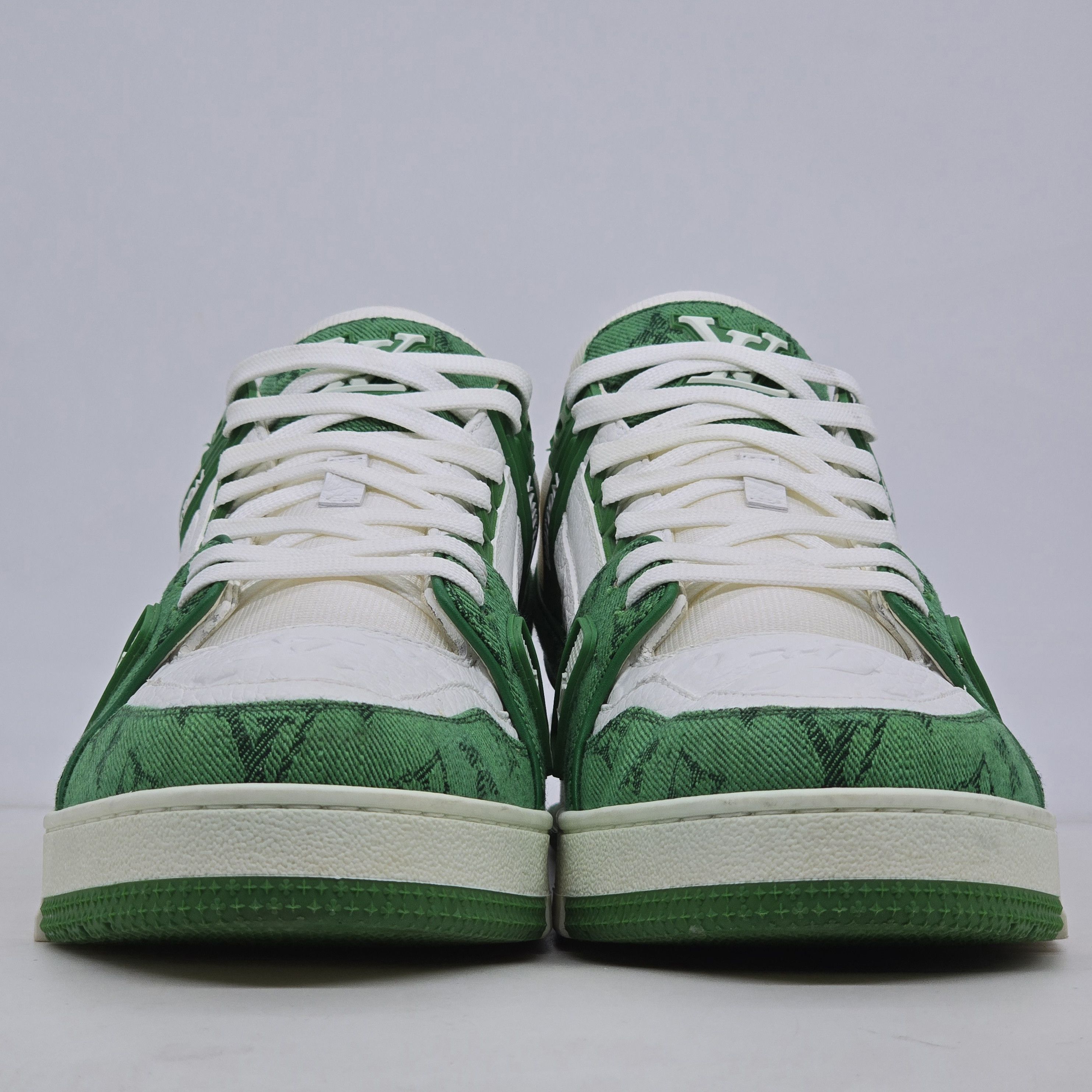Louis Vuitton Louis Vuitton - Green Denim Monogram White Trainers Size US 10 / EU 43 - 2 Thumbnail