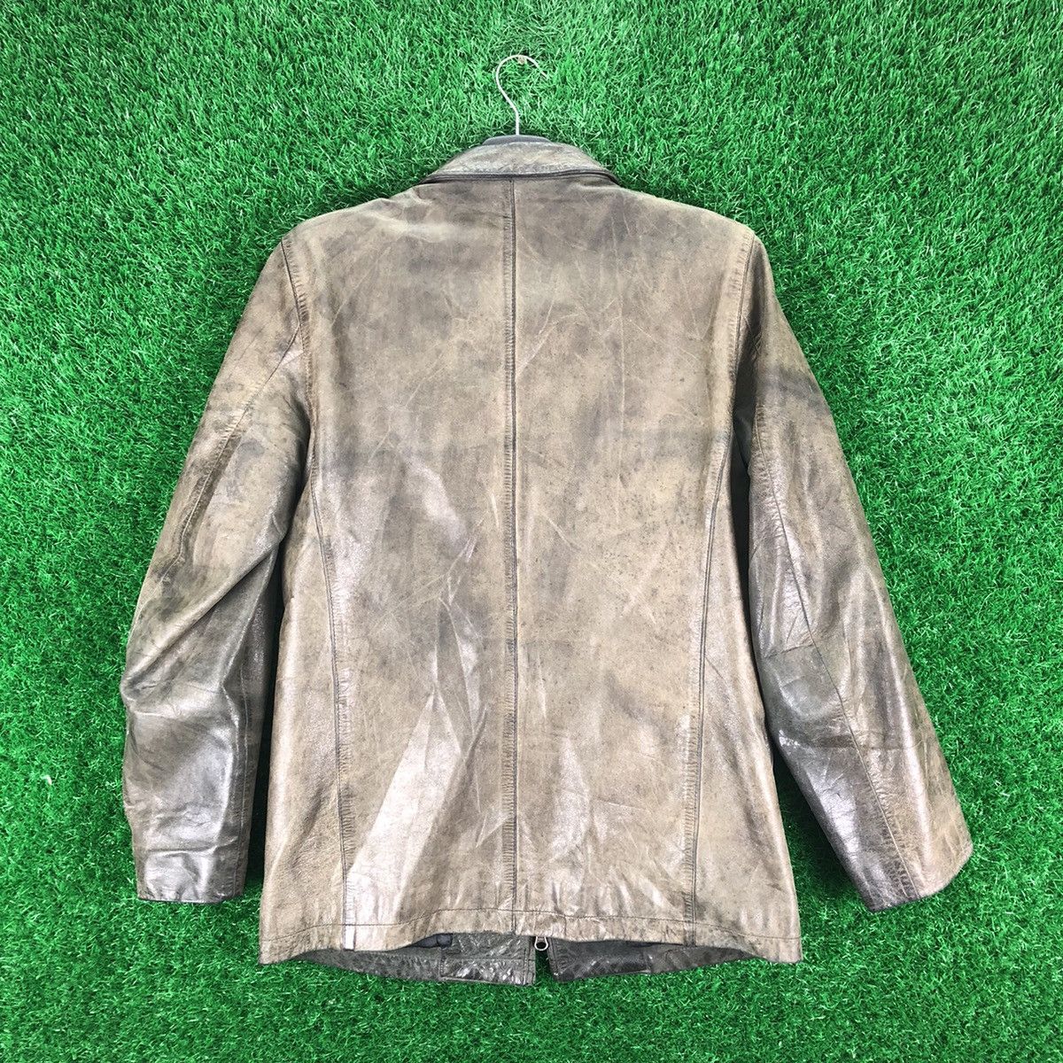 Japanese Brand Vintage 90's Leather Zipper Jacket by Jun Men Size US S / EU 44-46 / 1 - 4 Thumbnail