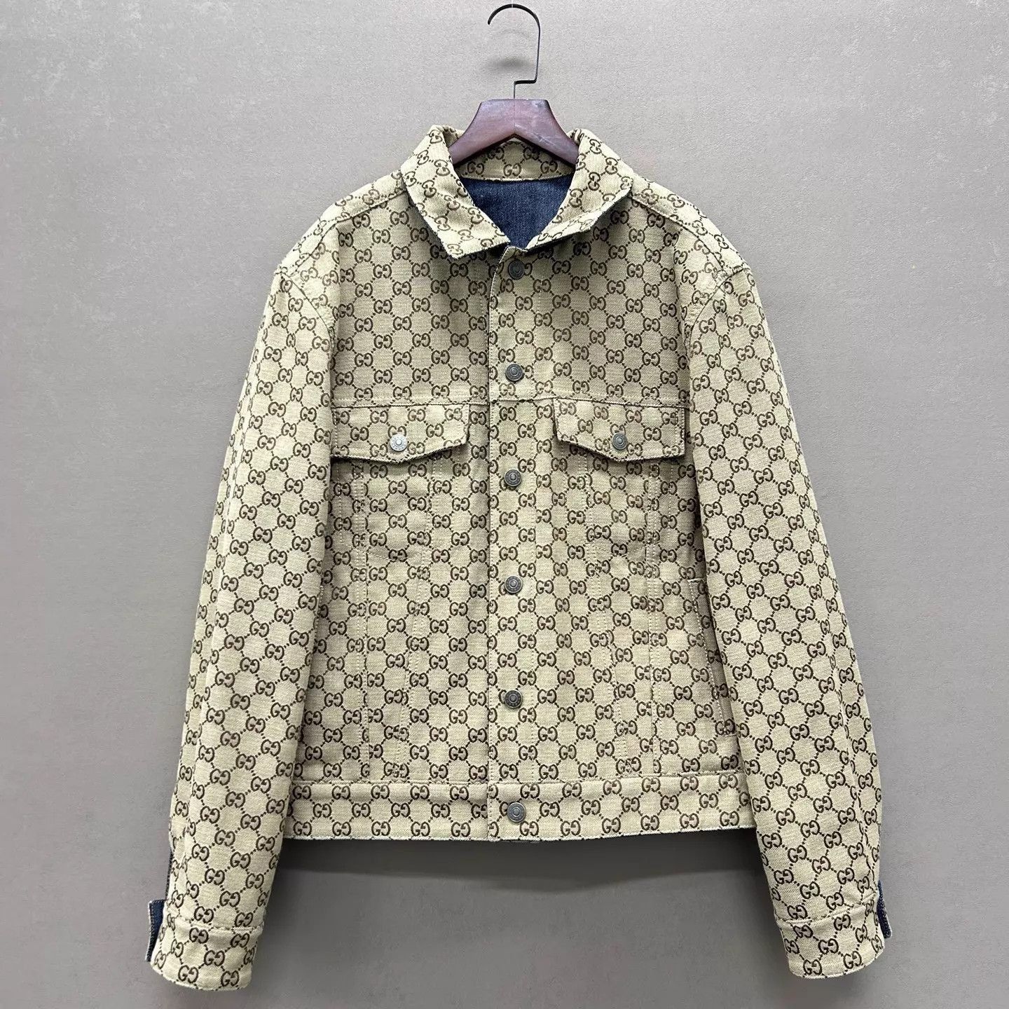 Gucci Blue Patterned Button-Up Jacket Size S Size US S / EU 44-46 / 1 - 1 Thumbnail