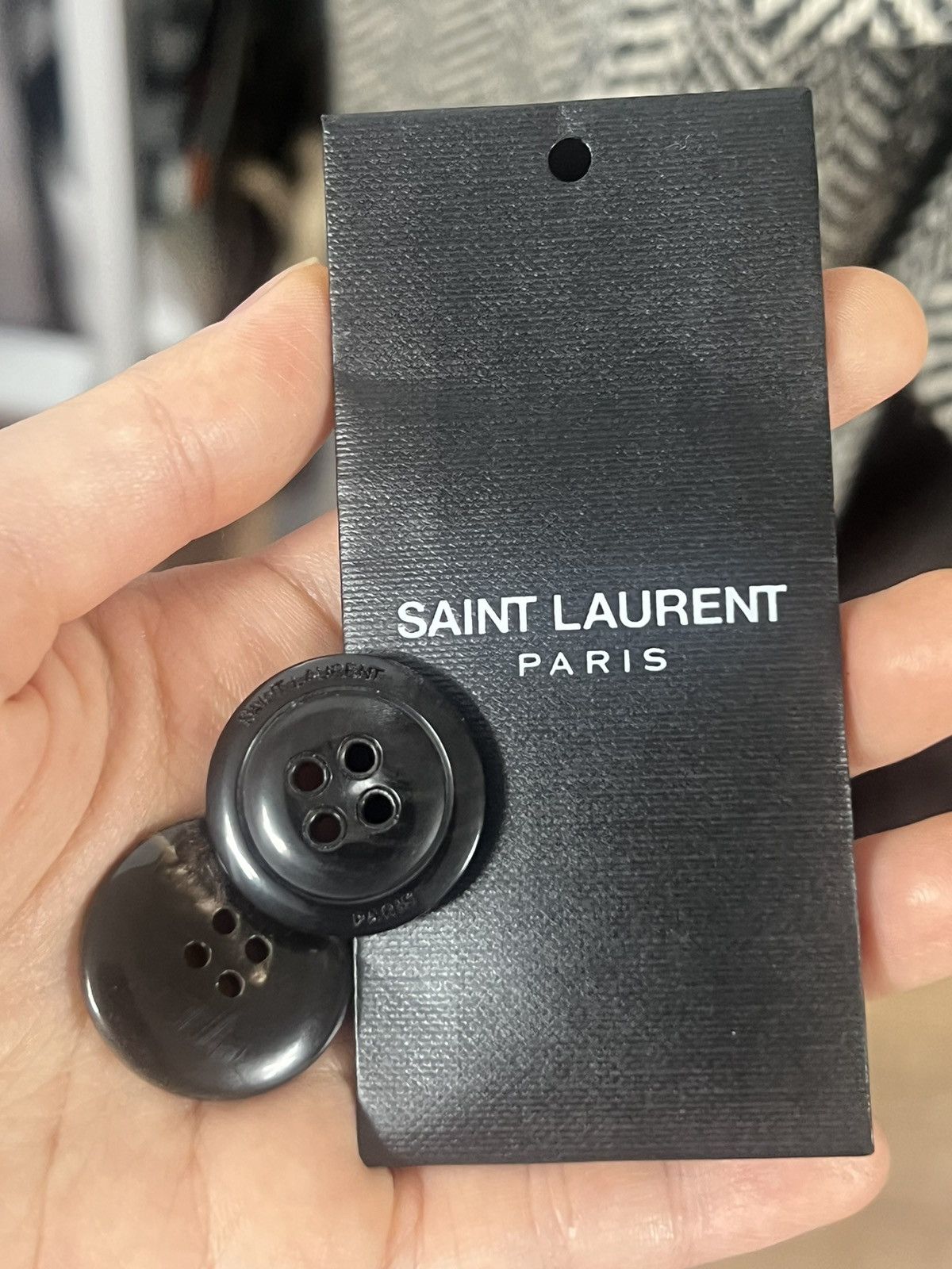 Saint Laurent Paris × Yves Saint Laurent Saint Laurent Chevron Double Breasted Coat in Black Size S / US 4 / IT 40 - 8 Thumbnail