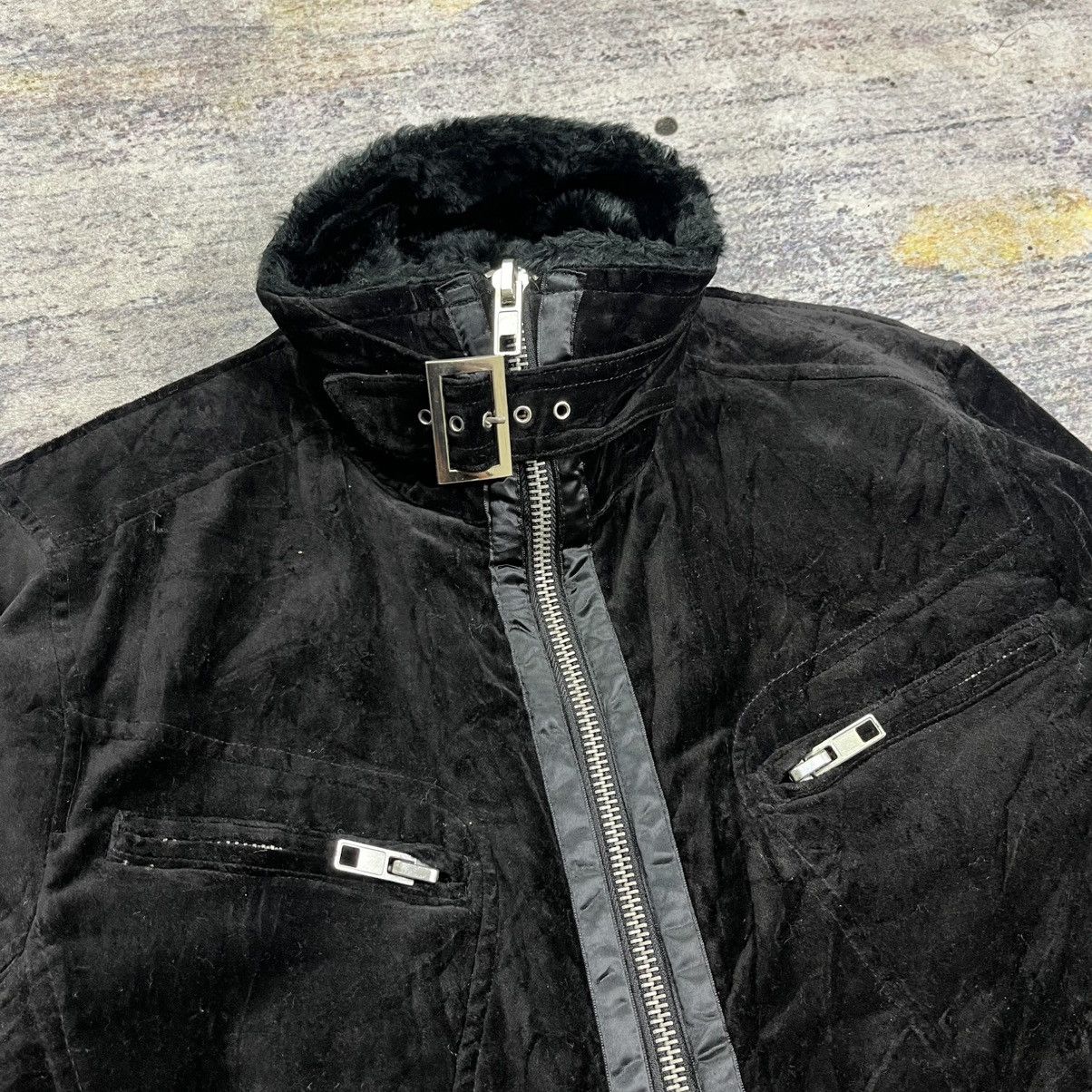 Le Grande Bleu (L.G.B.) Eight by gold label trim fur collar riders velour jacket Size US M / EU 48-50 / 2 - 6 Thumbnail