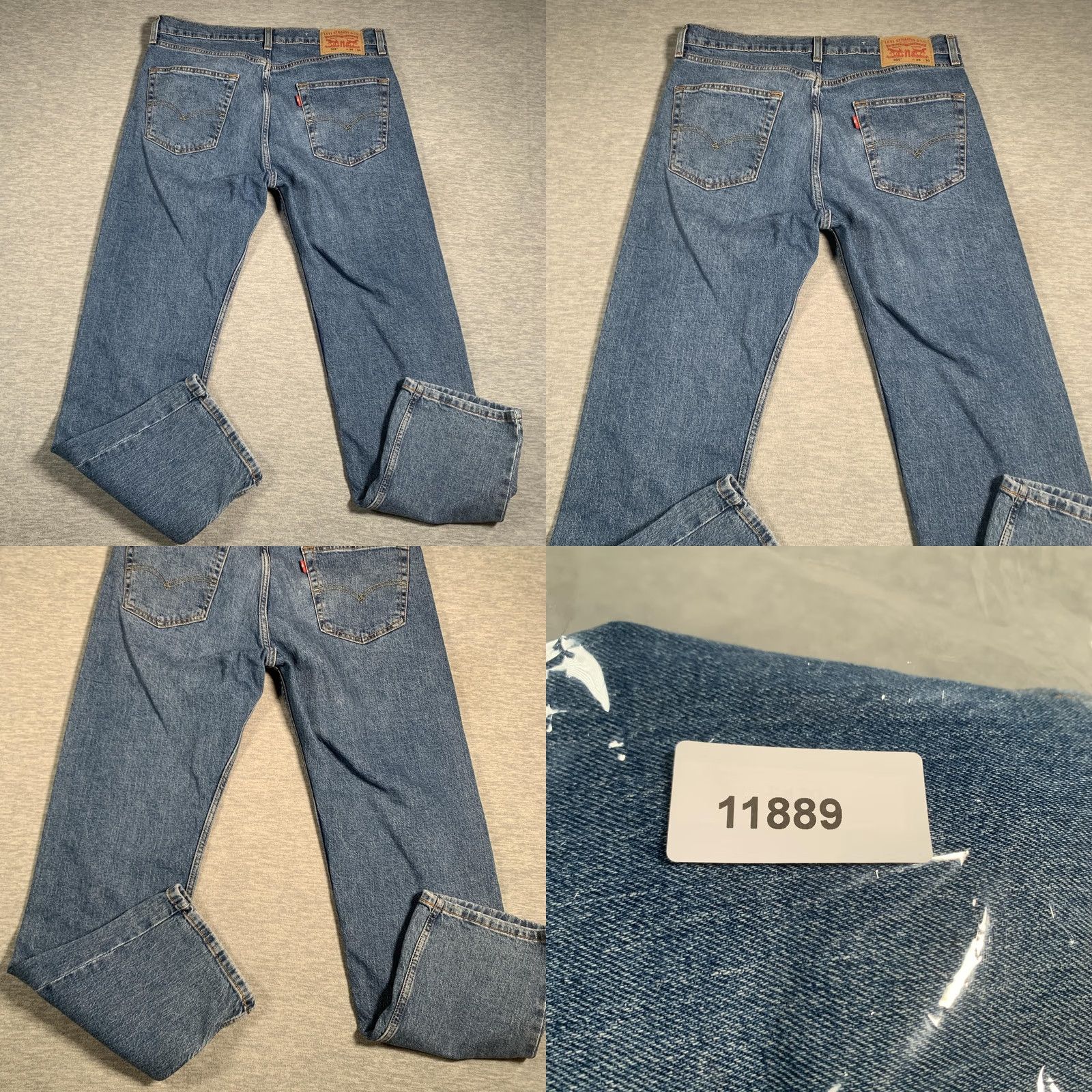 Levi's Levis 505 Jeans Blue Denim Straight Leg Classic Fit Casual Pants Mens 34x30 Size US 34 / EU 50 - 9 Thumbnail