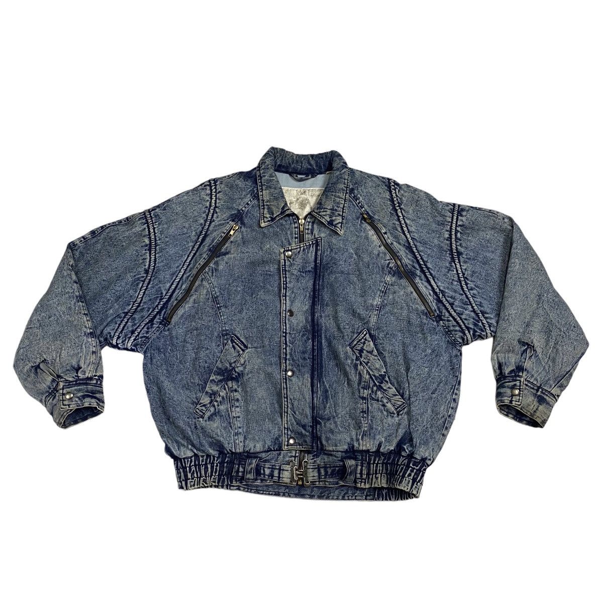 Japanese Brand × Vintage Vintage 80s Gleeman denim bomber jacket Size US L / EU 52-54 / 3 - 5 Thumbnail