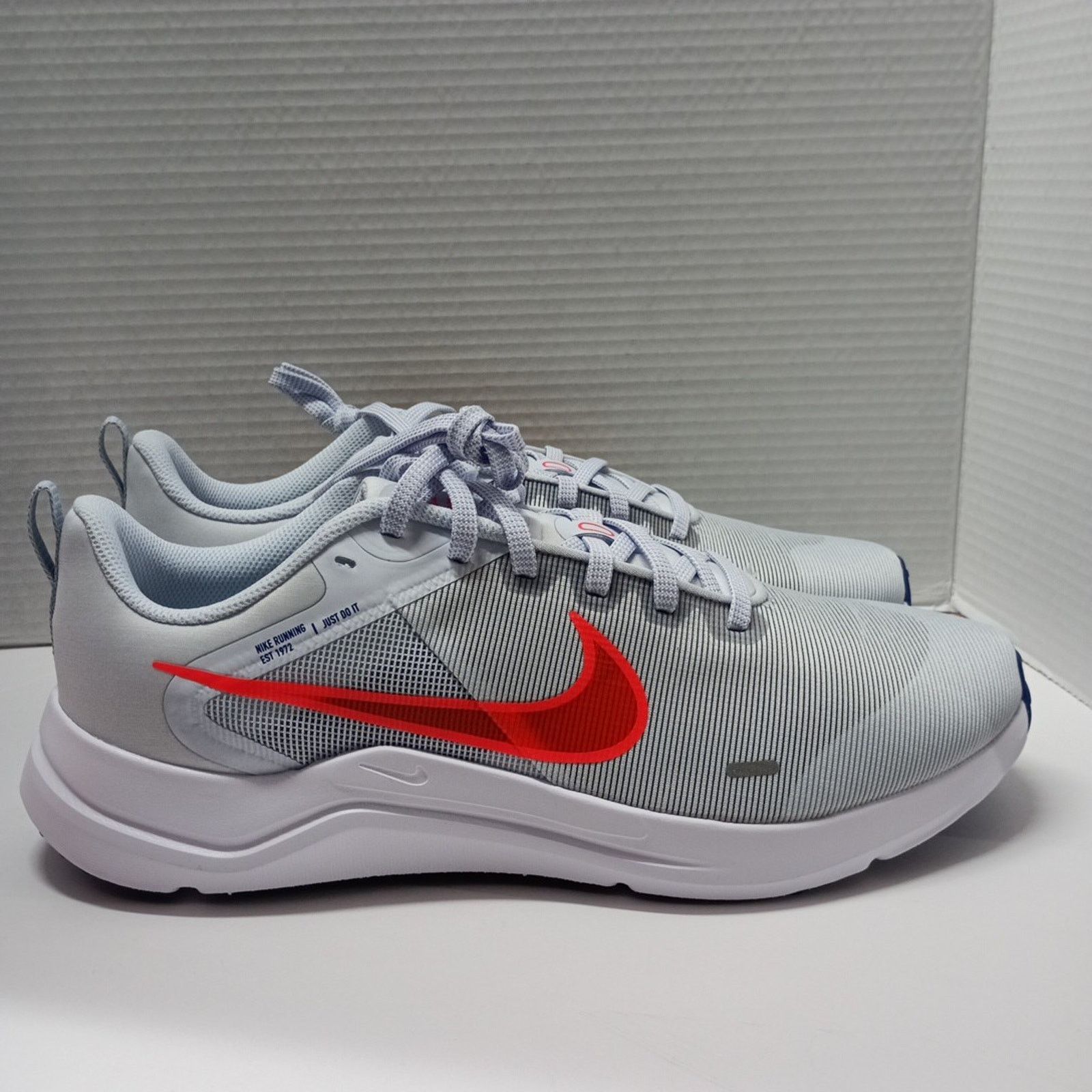 Nike Nike Downshifter 12 Men Running Shoes Light Grey Red Size 13 Size US 13 / EU 46 - 1 Thumbnail