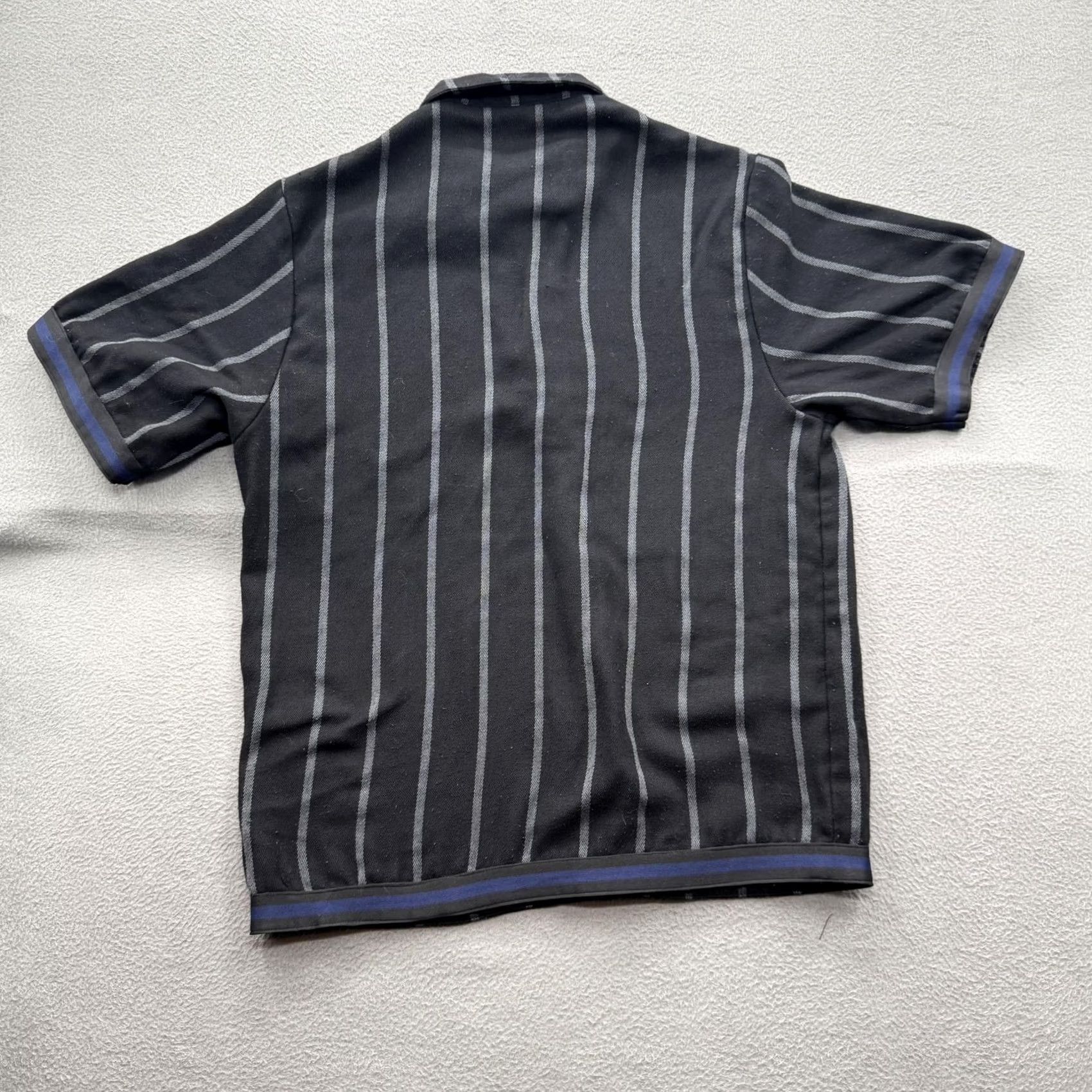 Lee Bruce Lee Mens Medium Black Striped Embroidered Short Sleeve Shirt Size US M / EU 48-50 / 2 - 2 Thumbnail
