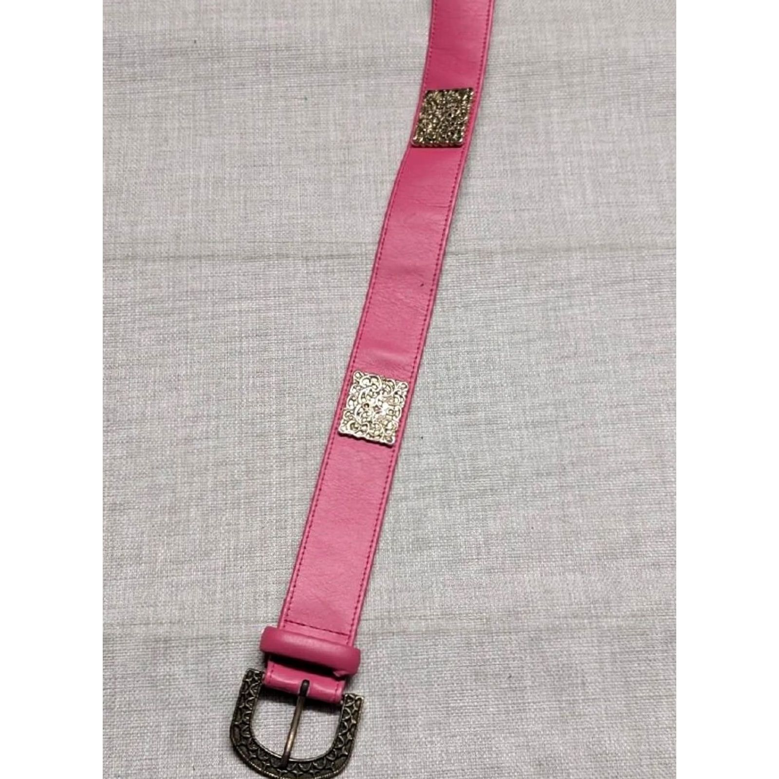 Vintage VINTAGE 1980s MONDI Belt Pink Gold Leather Glam Madonna 32 Size ONE SIZE - 5 Thumbnail