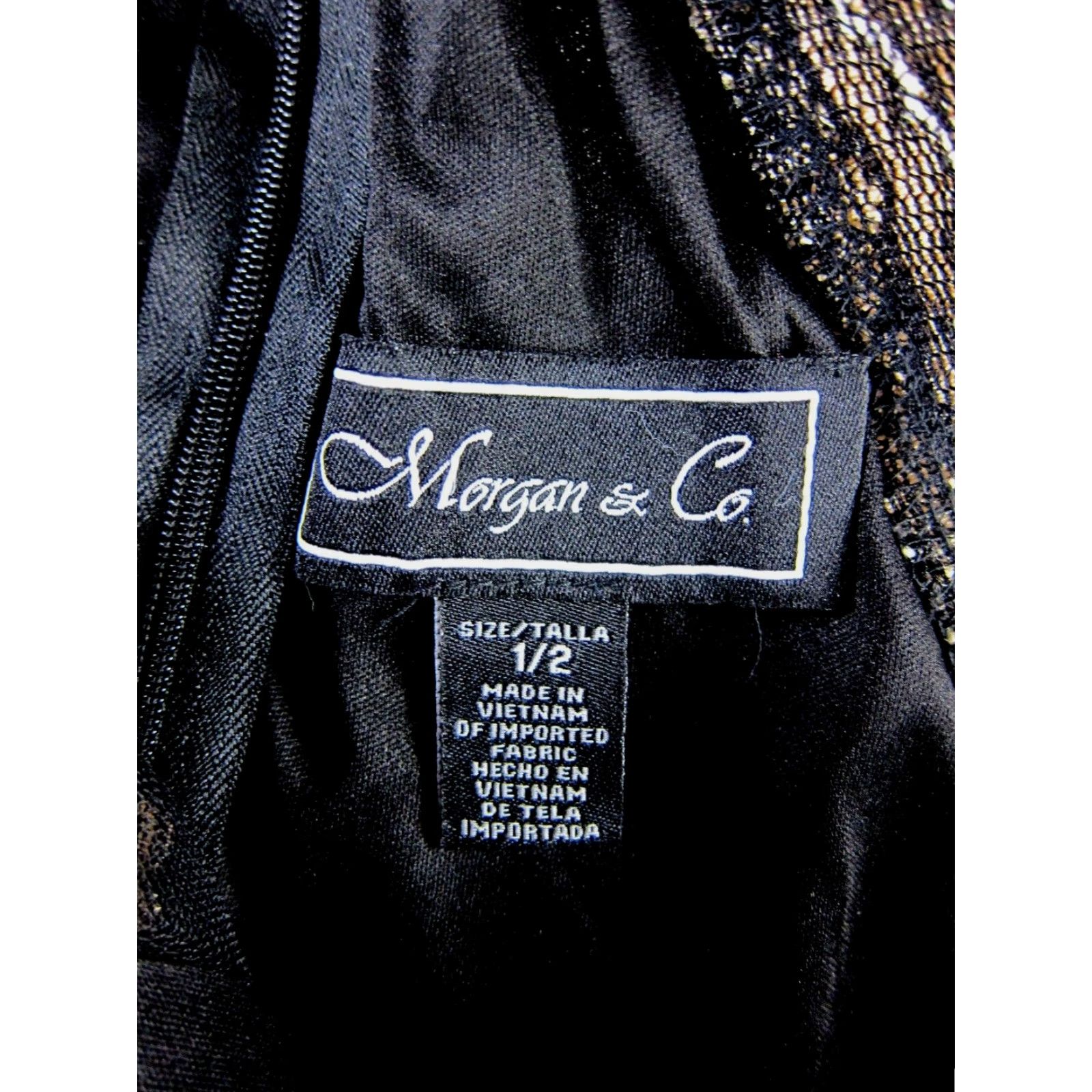Vintage VINTAGE Morgan & Co. Black Gold High Neck Sleeveless Long Tank Formal Party Dress 1/2 Size XS / US 0-2 / IT 36-38 - 3 Thumbnail
