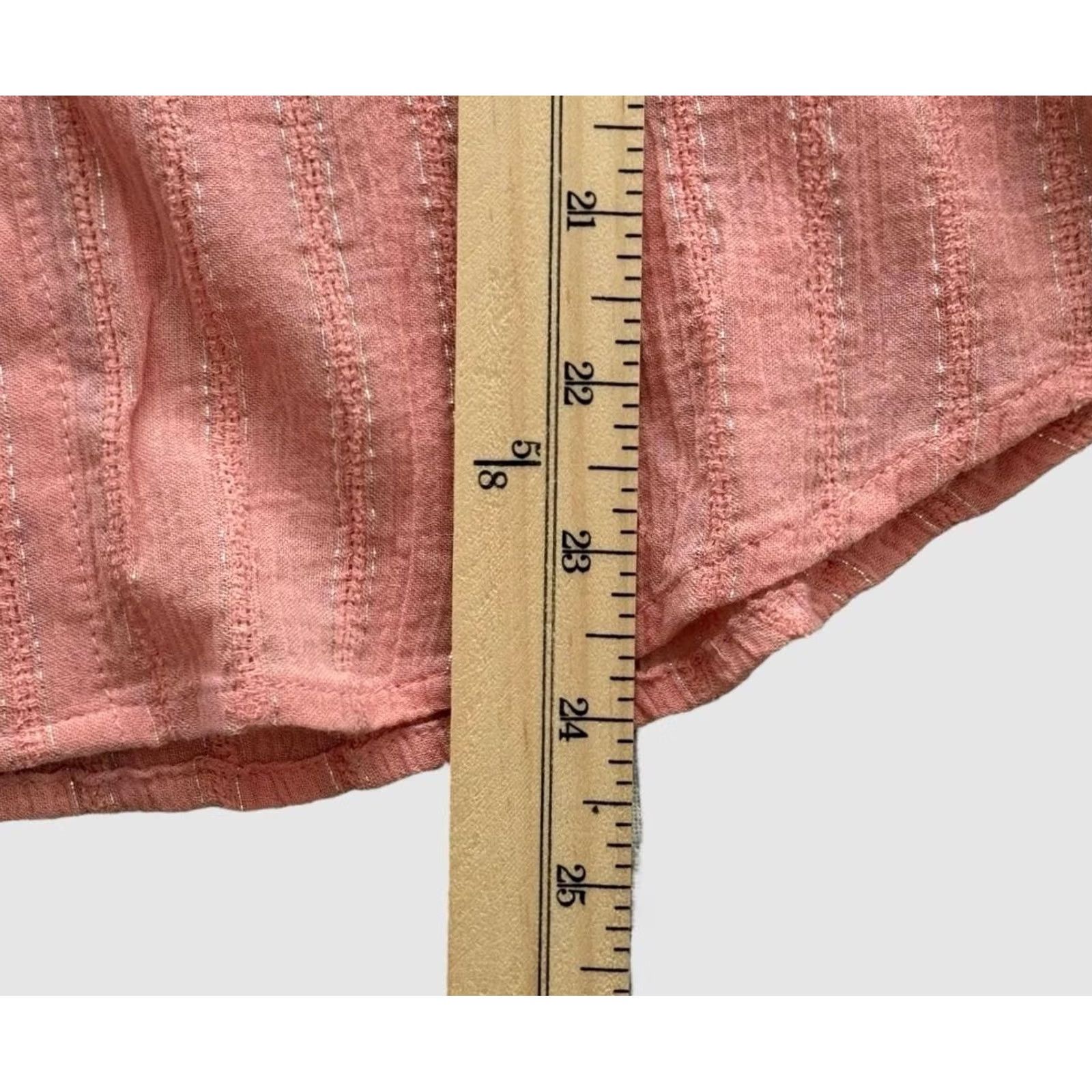 Treasure & Bond Treasure & Bond Shirt Womens Small Pink Short Sleeve Button Front Textured Casual Size S / US 4 / IT 40 - 7 Thumbnail