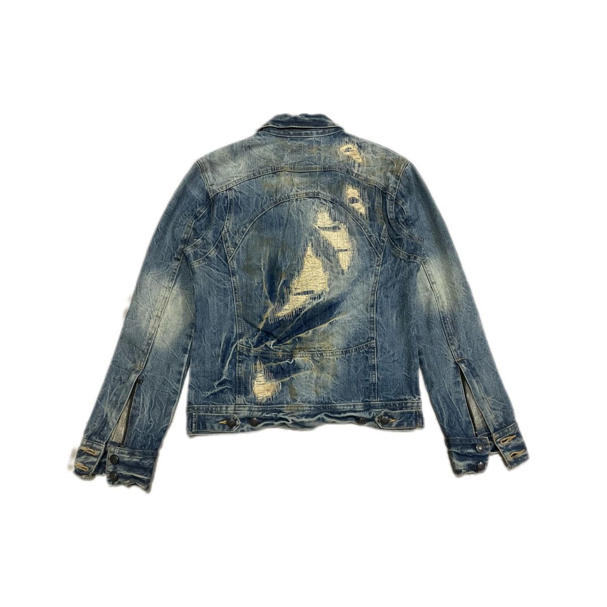 14th Addiction × If Six Was Nine × Le Grande Bleu (L.G.B.) 🔥Y2K Archived Midas Boro Mud Wash Denim Jacket Size US L / EU 52-54 / 3 - 6 Thumbnail